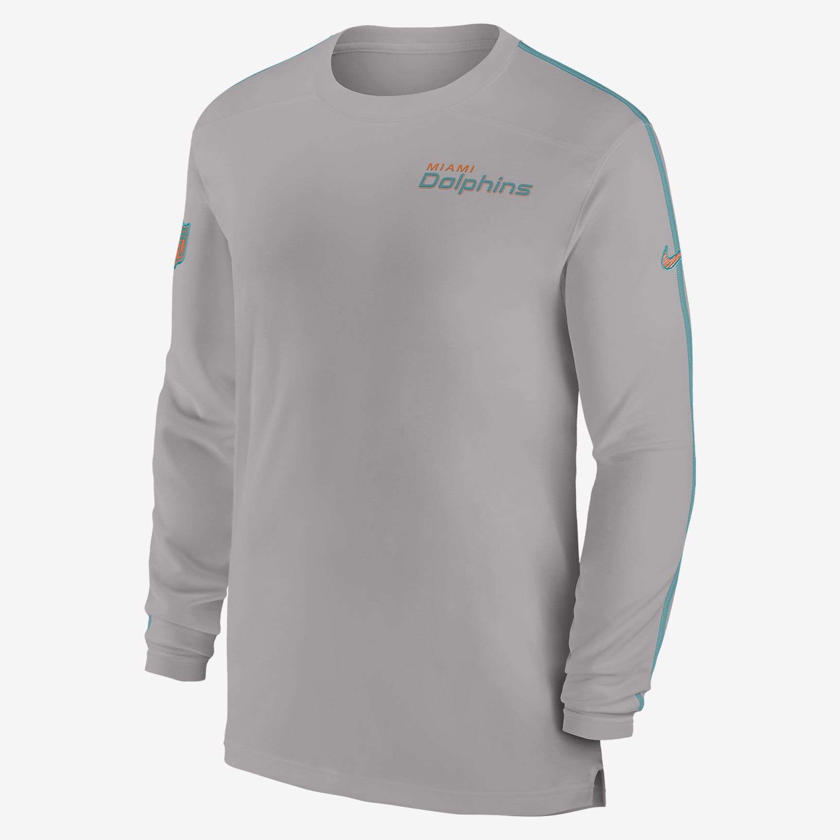 Miami Dolphins Sideline Coach Men's Nike Dri-FIT NFL Long-Sleeve Top