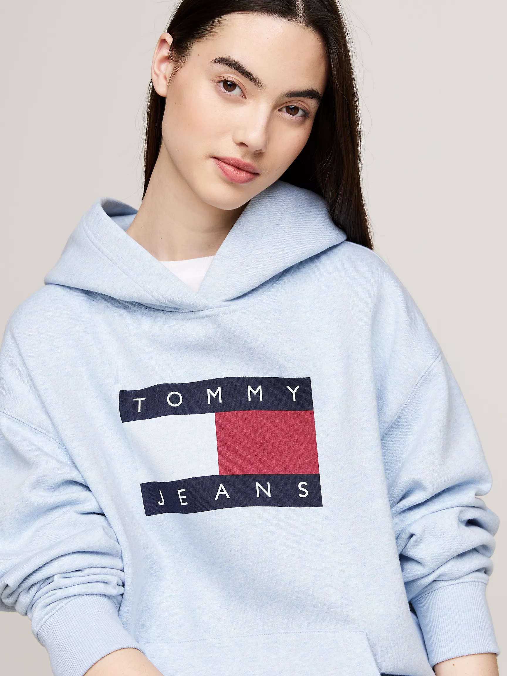 Женская толстовка Tommy Hilfiger, Свободное худи с логотипом флага