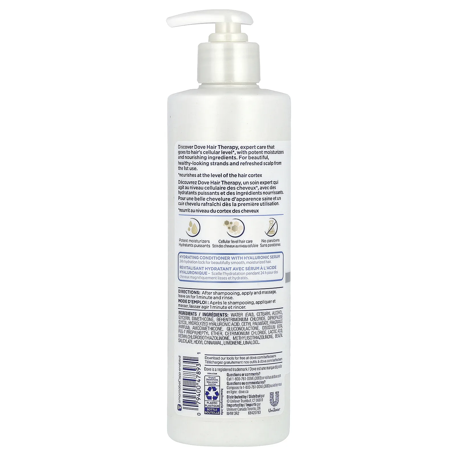 Dove, Hair Therapy, увлажняющий спа-кондиционер, 400 мл (13,5 жидк. Унции)