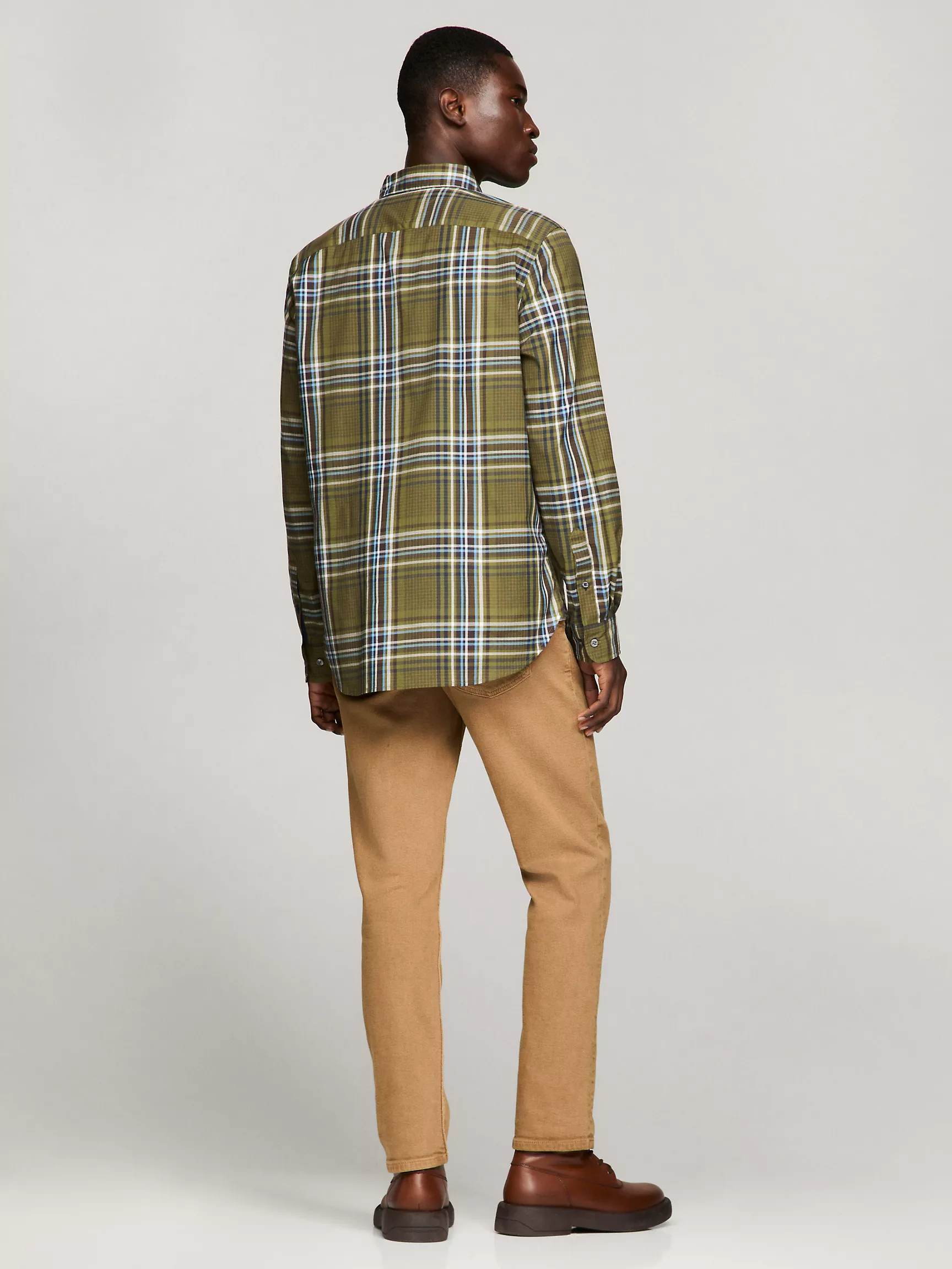 Мужская рубашка Tommy Hilfiger, Клетчатая рубашка стандартного кроя из поплина THFlex