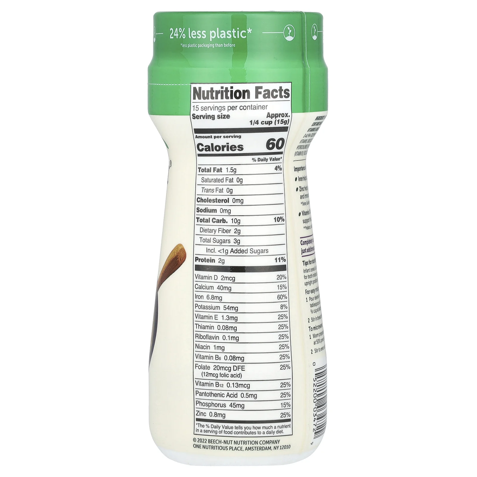 Beech-Nut, Овсяные хлопья из цельного зерна, этап 1, 227 г (8 унций)