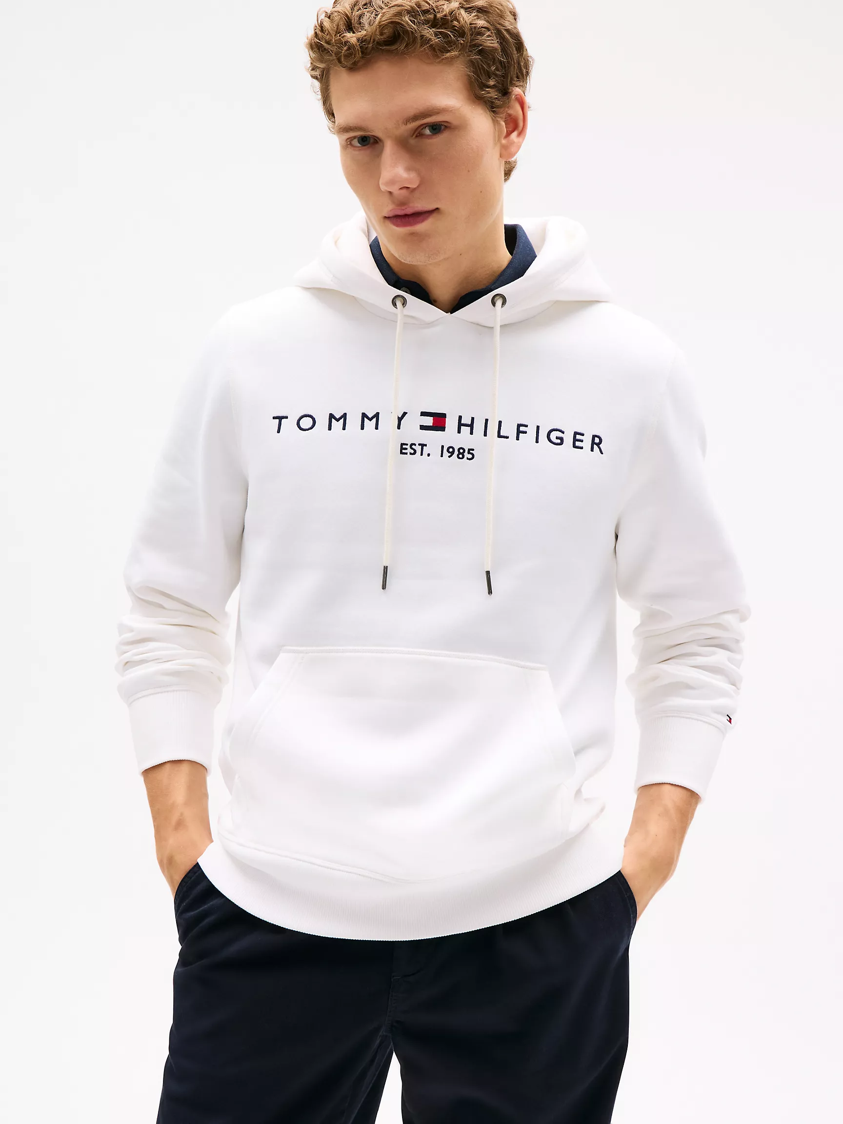 Мужское худи Tommy Hilfiger, Худи с вышитым логотипом Tommy
