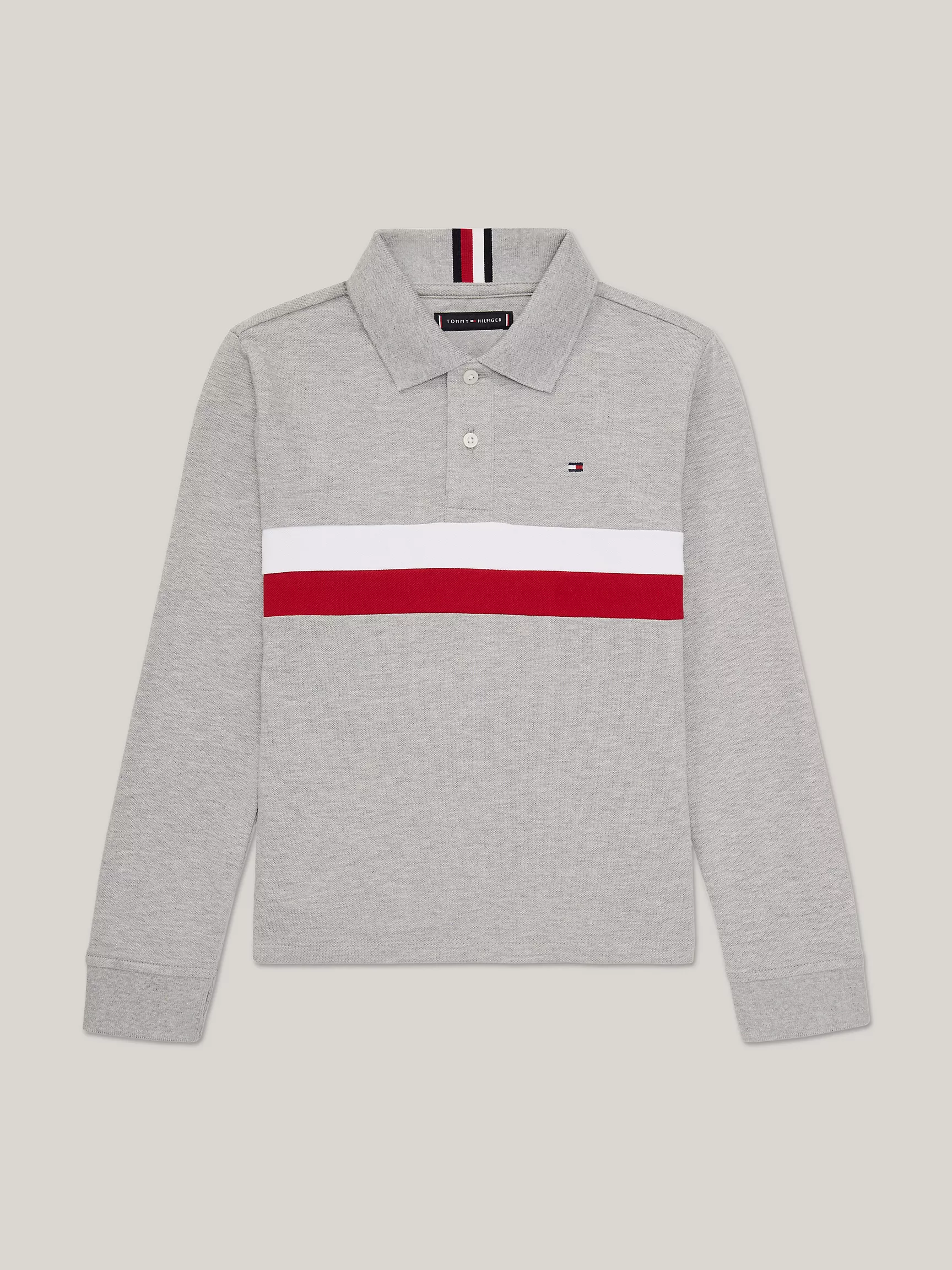 Рубашка-поло для мальчиков Tommy Hilfiger, Детское поло с длинным рукавом в стиле colorblock