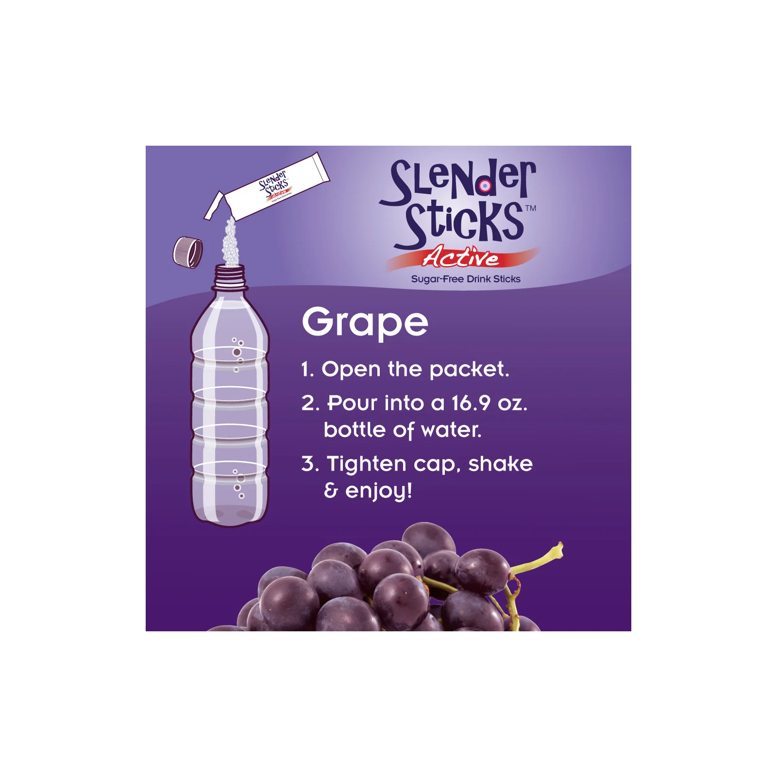 NOW Foods, Real Food, Slender Sticks, Active, напиток с виноградным вкусом, 12 стиков, 48 г (1,7 унции)