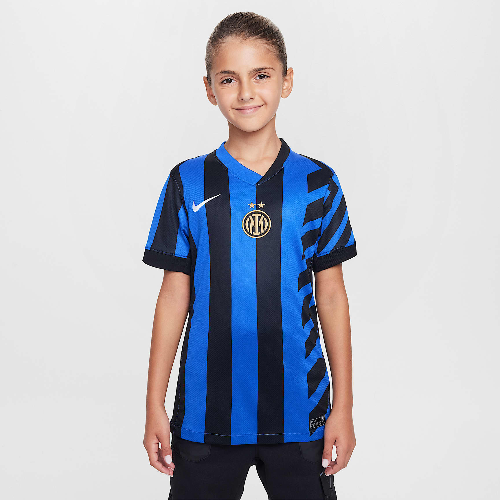 Inter Milan 2024/25 Stadium Home Big Kids' Nike Dri-FIT Soccer Replica Jersey