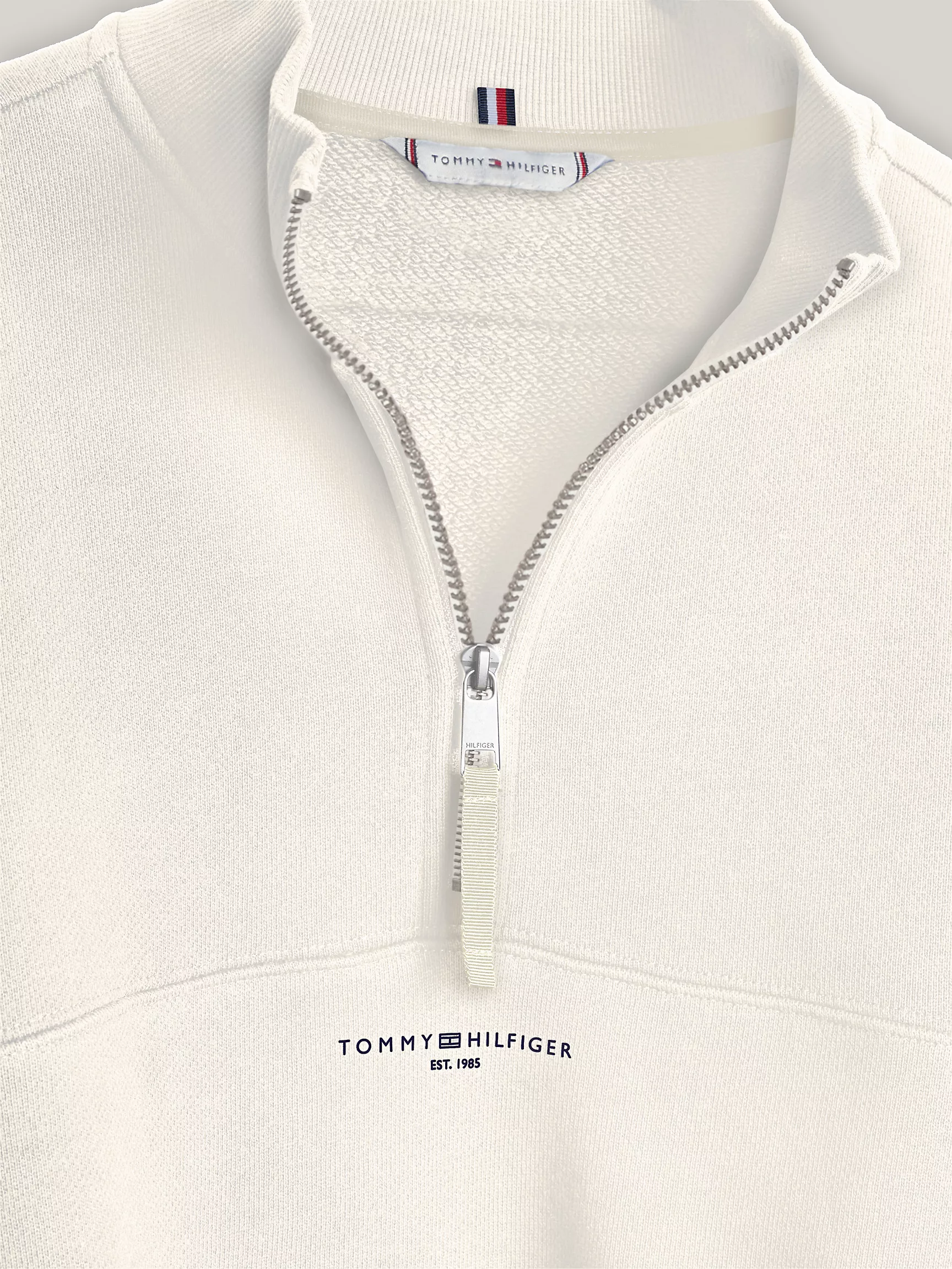 Женская толстовка Tommy Hilfiger, Свитшот с логотипом Hilfiger и молнией на половину длины