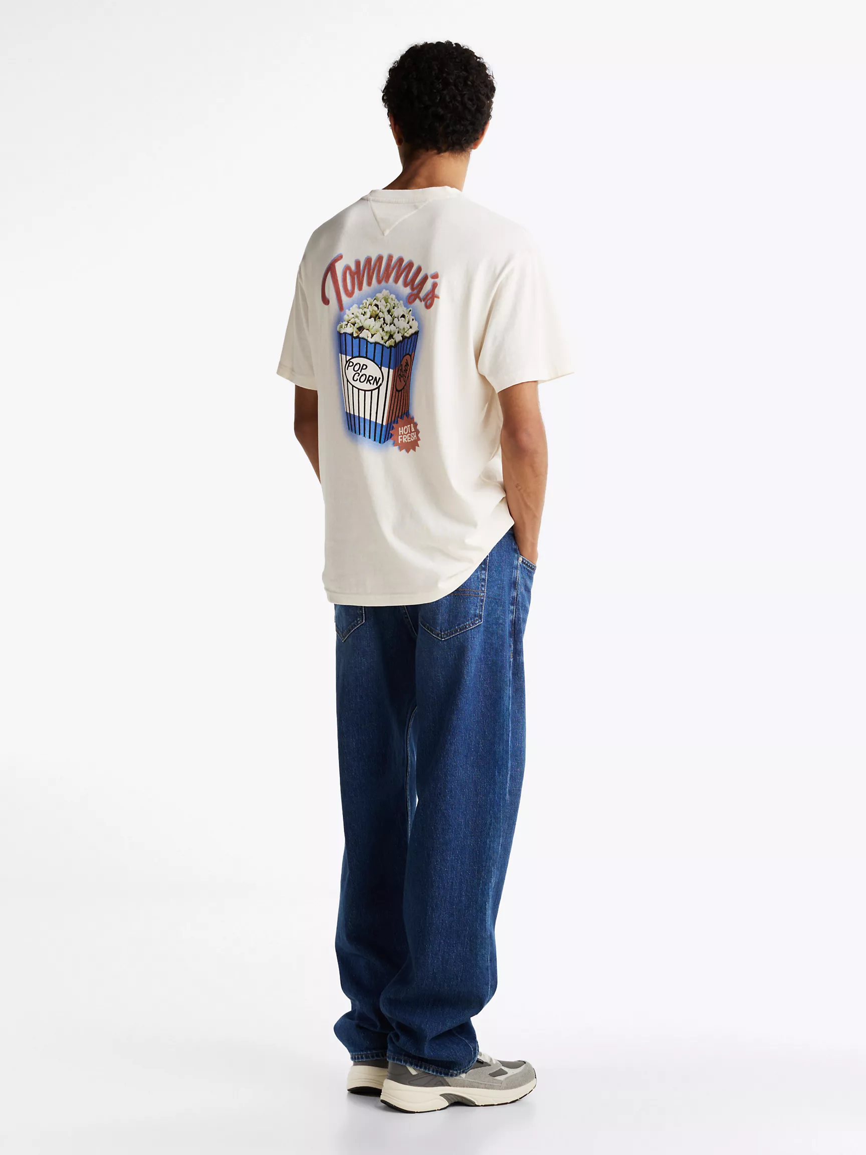 Мужская футболка Tommy Hilfiger, Свободная футболка с винтажным графическим принтом