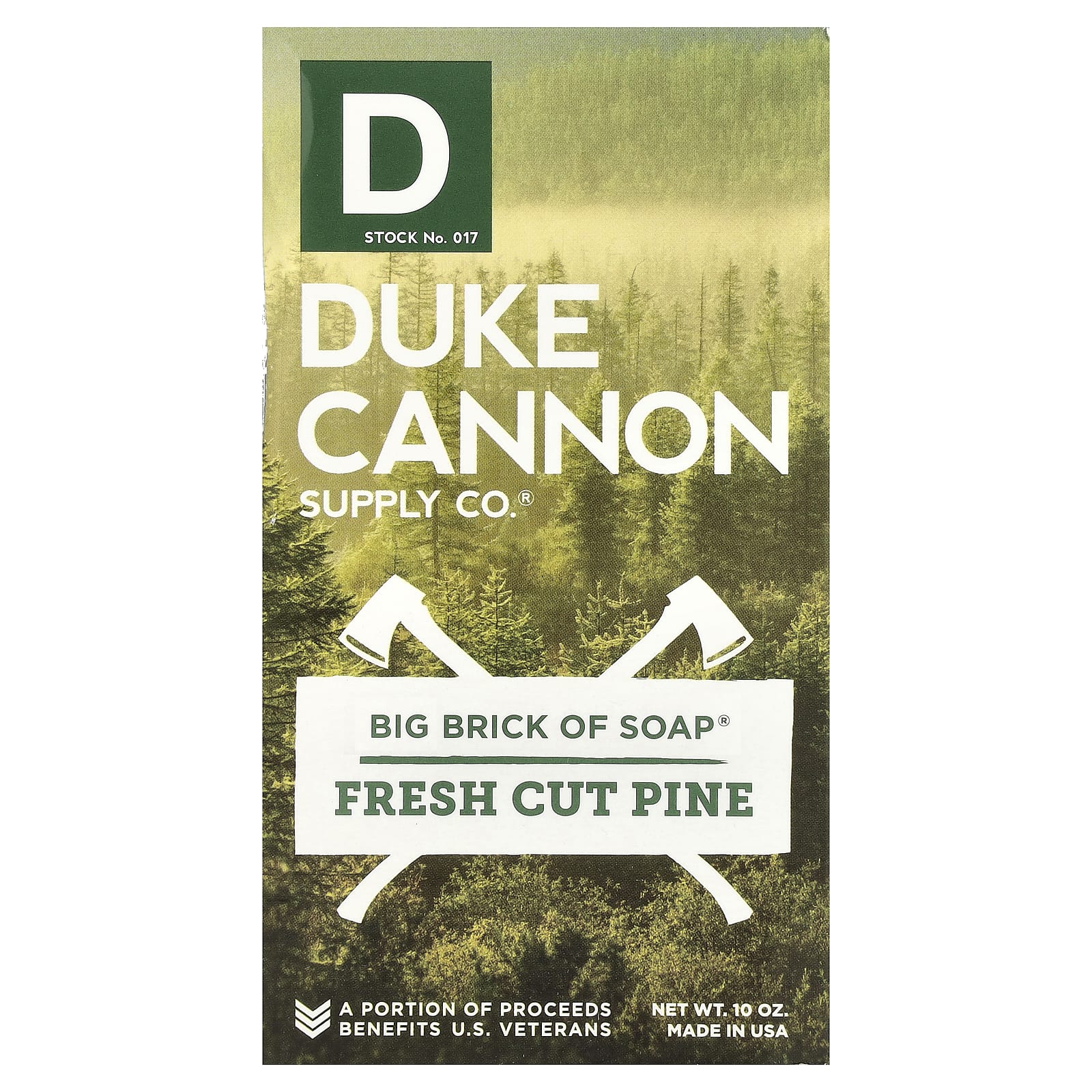Duke Cannon Supply Co., Big Brick of Bar Soap, аромат Fresh Cut Pine, 283 г (10 унций)