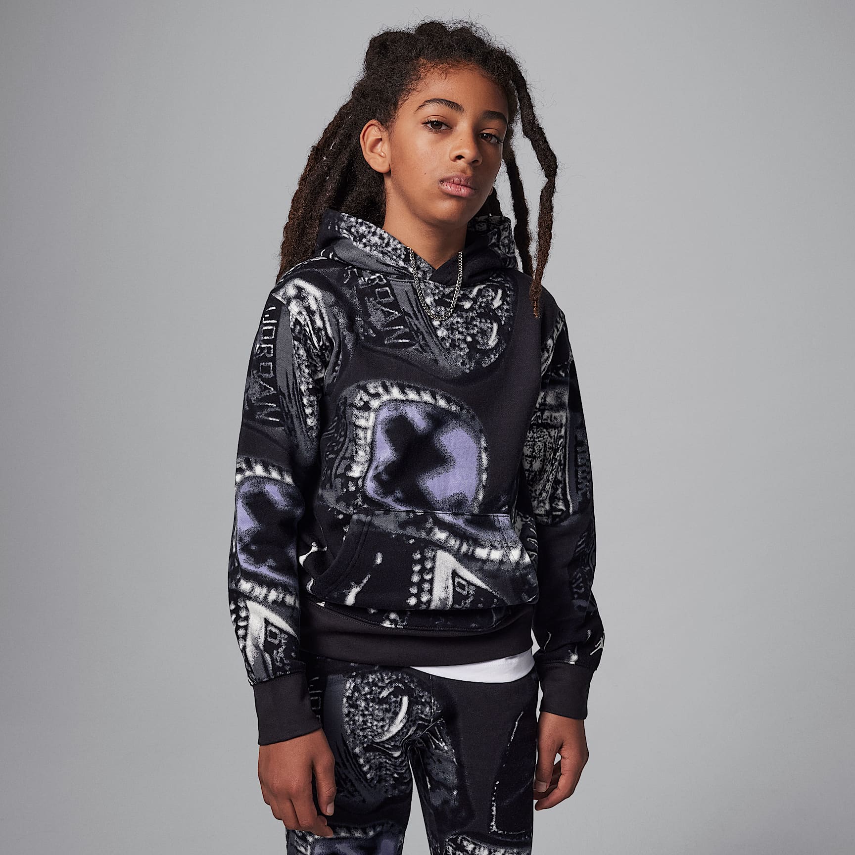 Jordan MVP Big Kids' Fleece Printed Pullover Hoodie