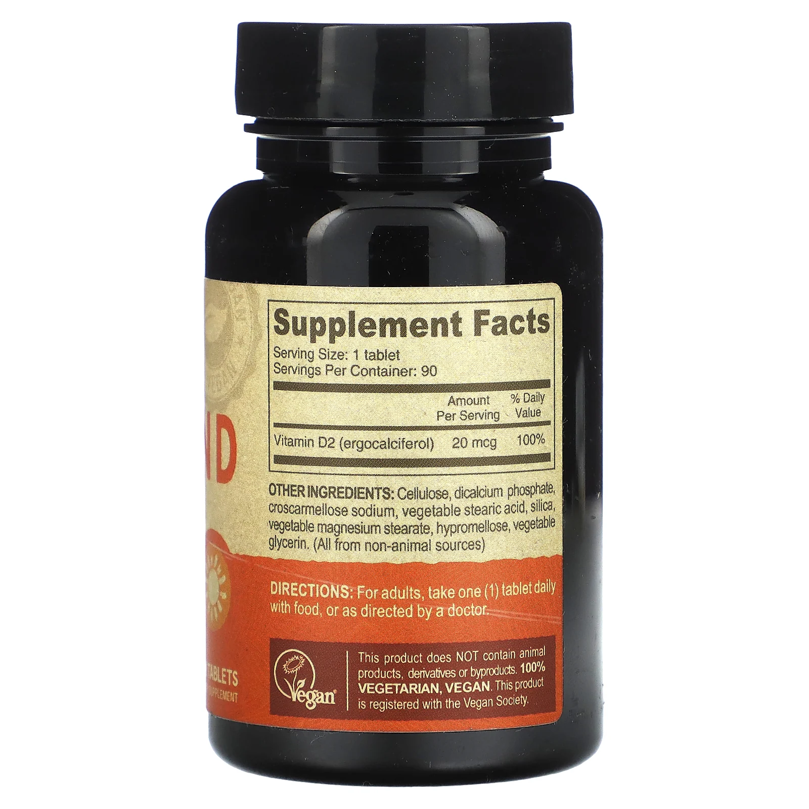 Deva, Веганский витамин D, D2, 20 мкг (800 МЕ), 90 таблеток