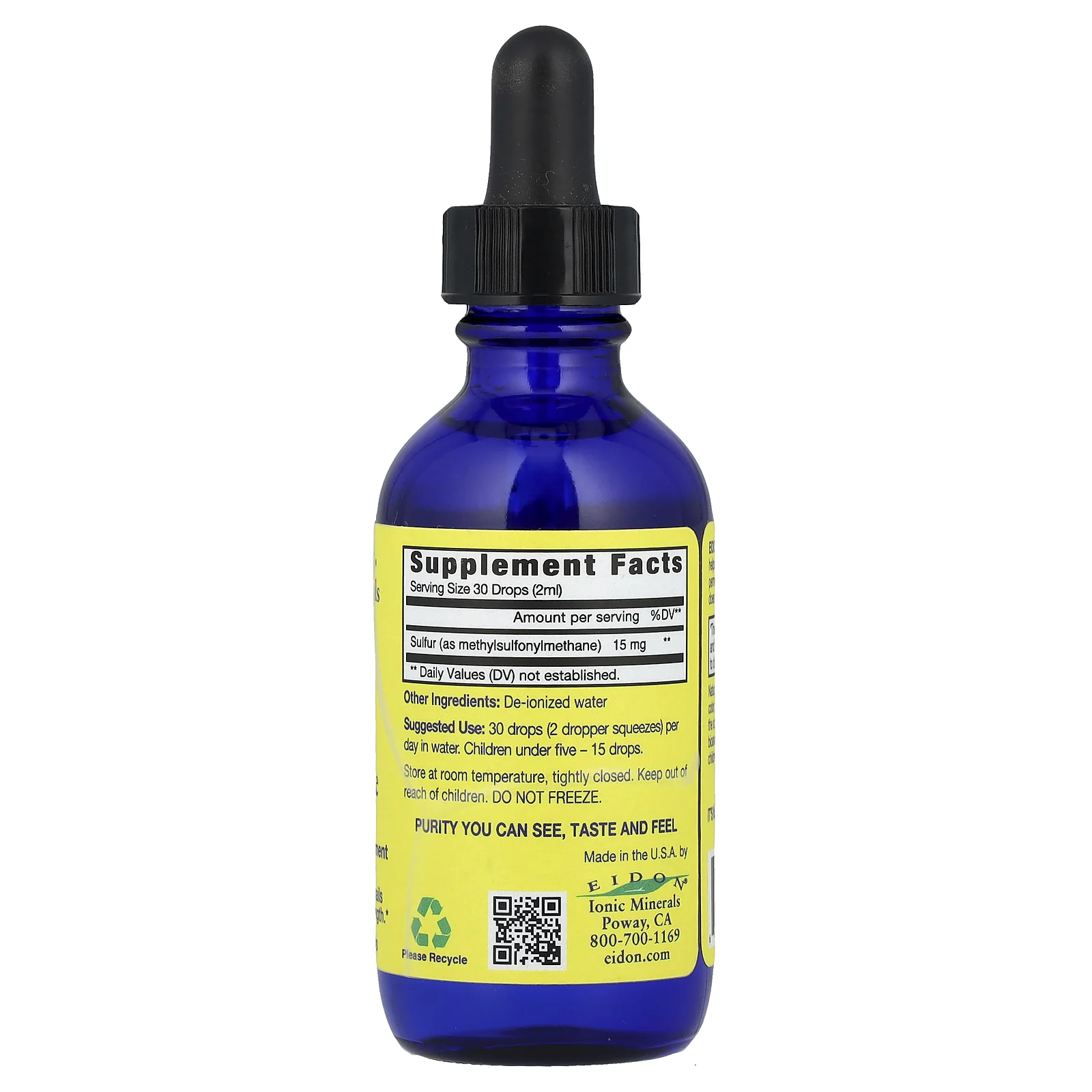 Eidon Ionic Minerals, Сера, жидкий концентрат, 60 мл (2 унции)