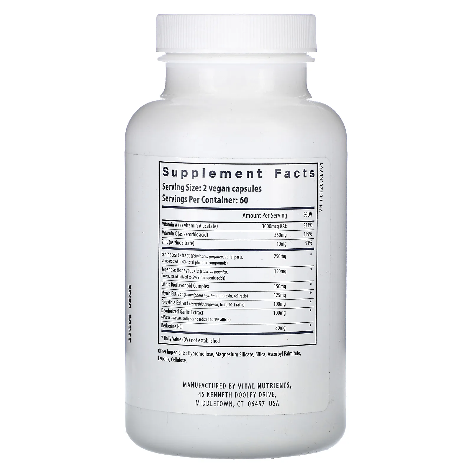 Vital Nutrients, Herbal Biotic, биотик, 120 веганских капсул