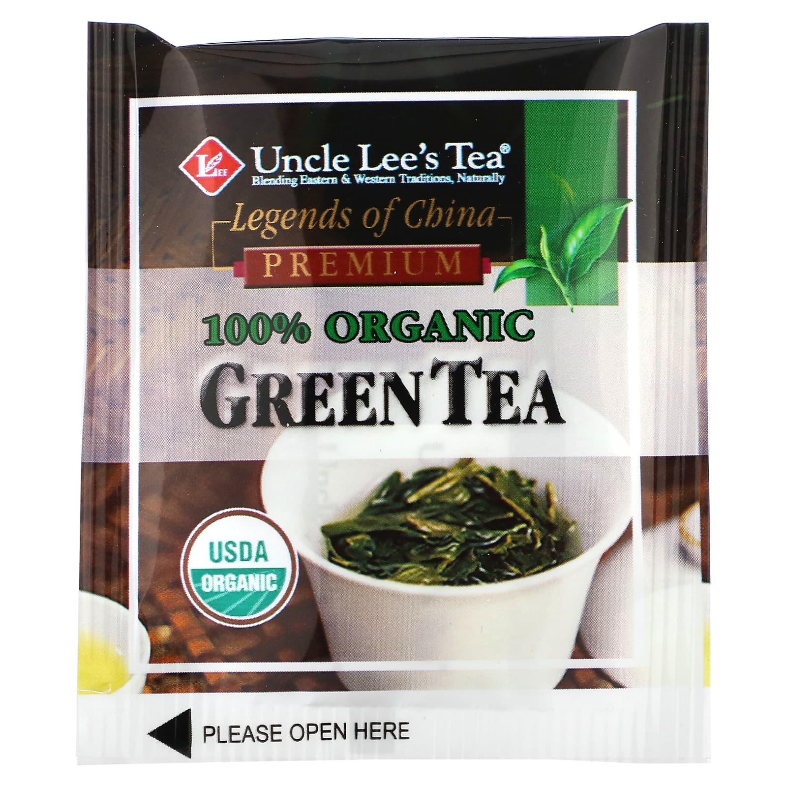 Uncle Lee's Tea, органический зеленый чай, 40 чайных пакетиков, 64 г (2,26 унции)