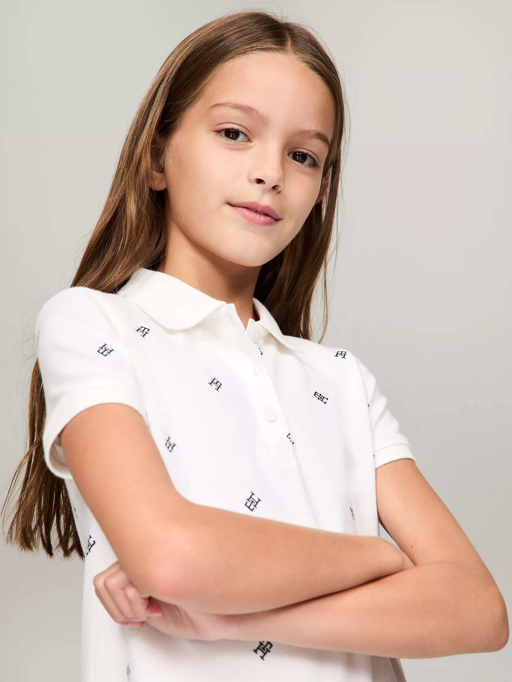 Платье для девочек Tommy Hilfiger, Детское поло-платье с монограммным узором TH