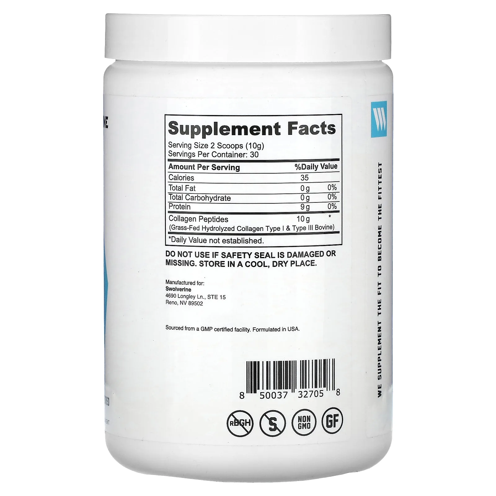 Swolverine, коллаген, без добавок, 300 г (10,58 унции)