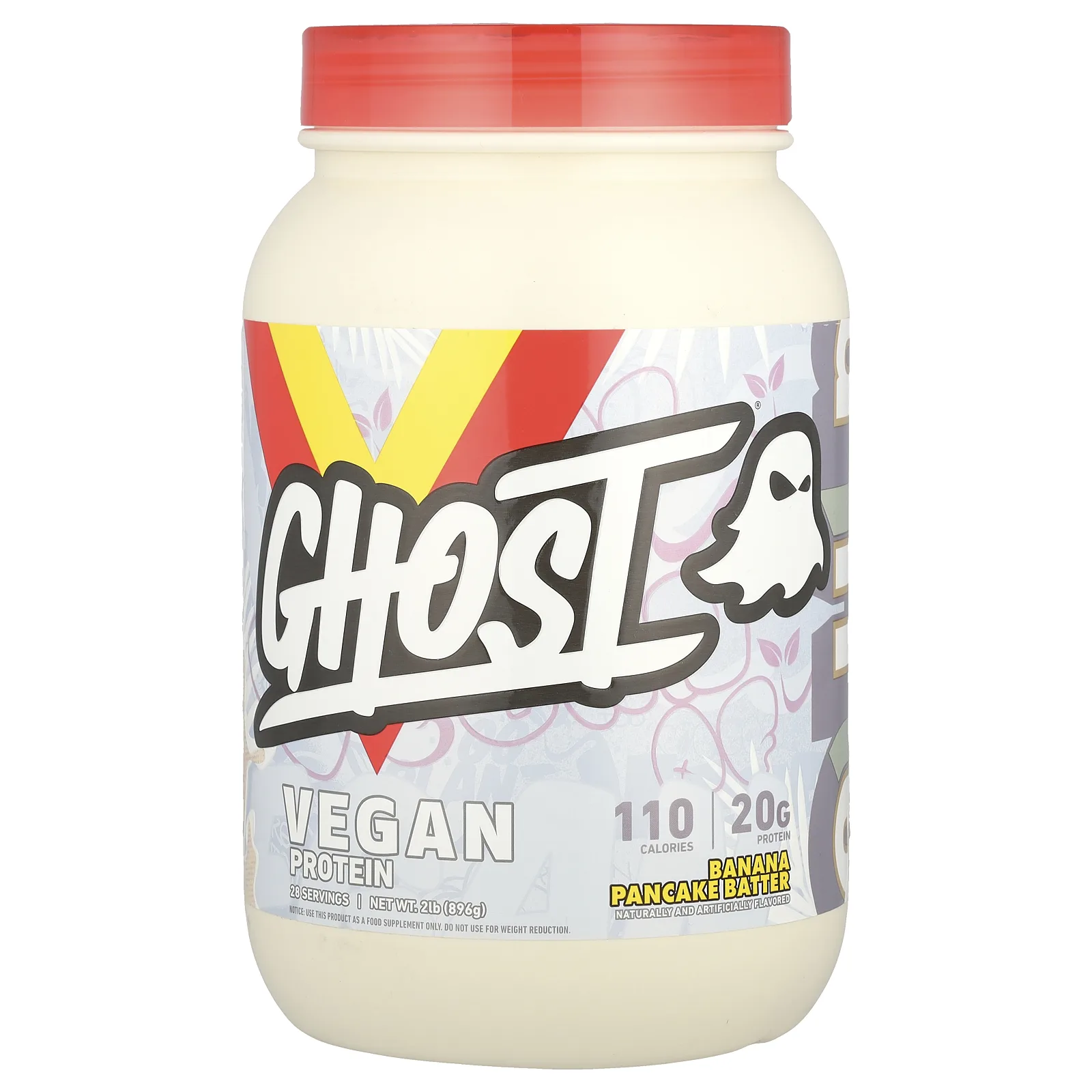 Ghost, Vegan Protein, тесто для банановых блинов, 896 г (2 фунта)