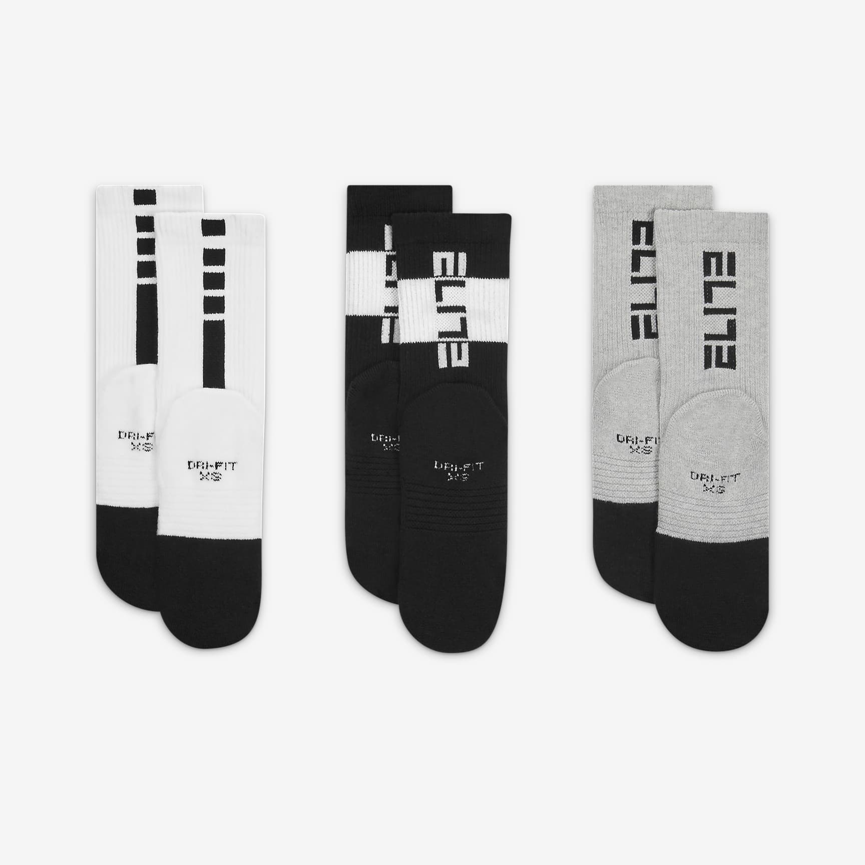 Nike Elite Crew Socks (3 Pairs) Little Kids' Socks