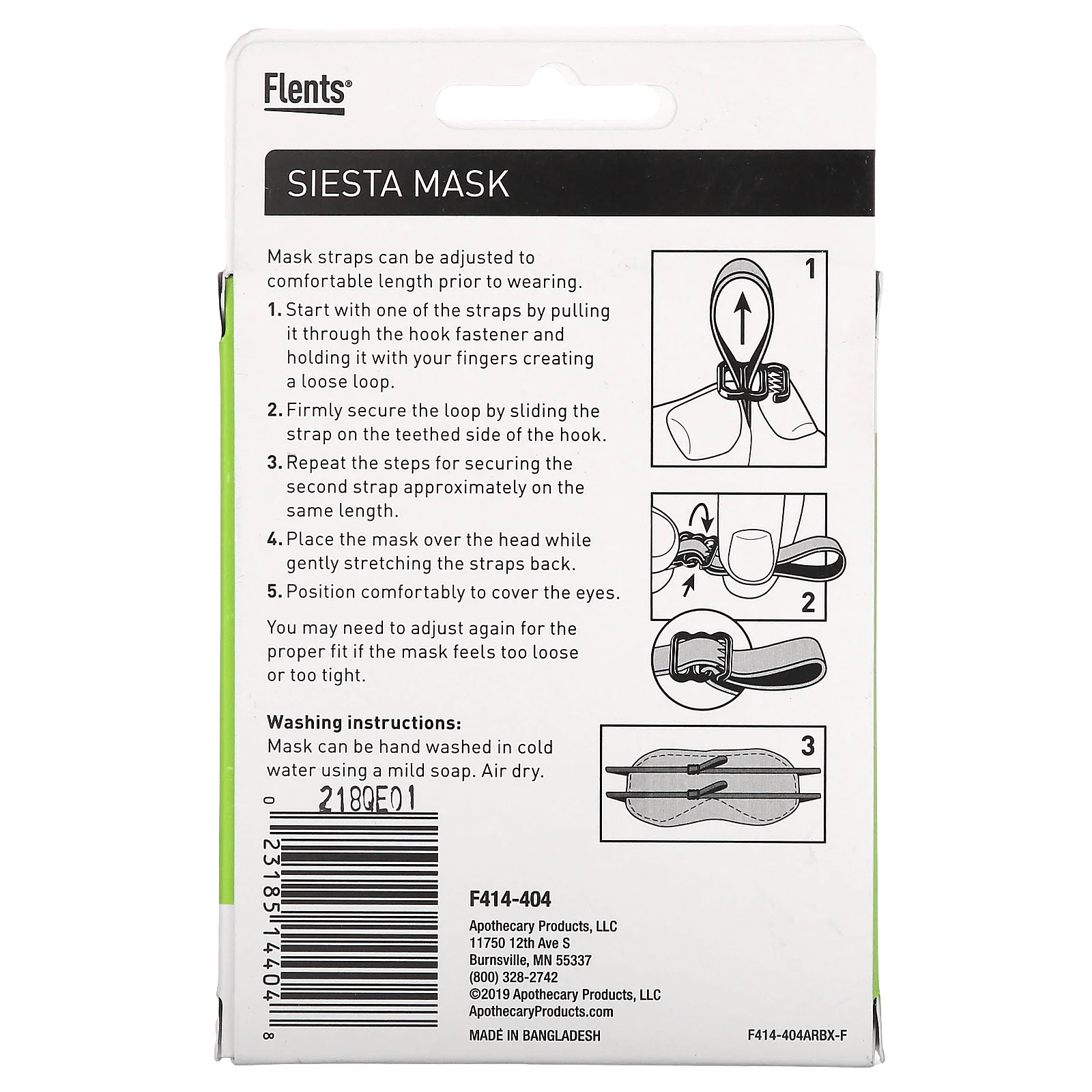 Flents, многоразовая маска для сна, универсальный размер, 1 шт.