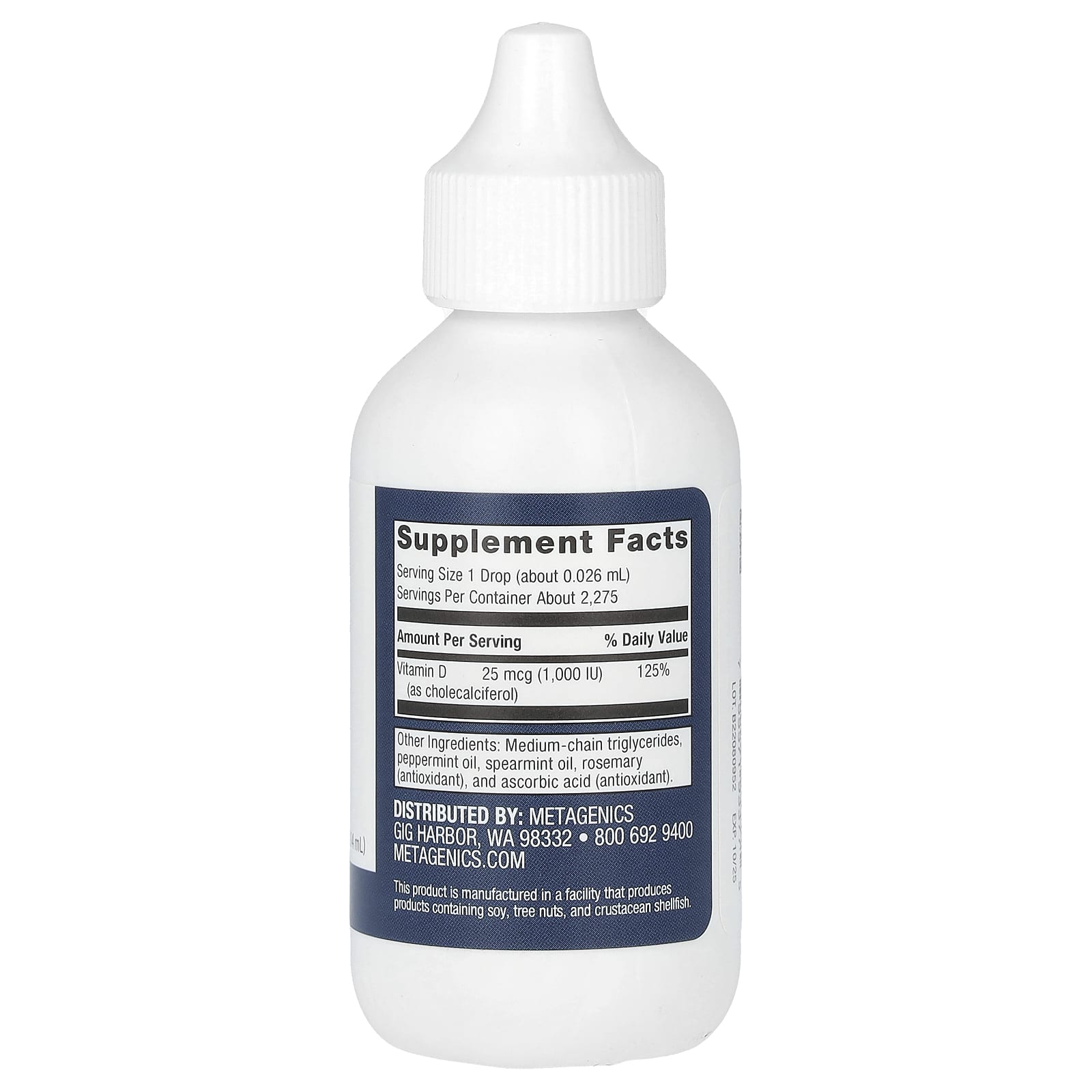 Metagenics, витамин D3 в жидкой форме, 59,14 мл (2 жидк. унции)