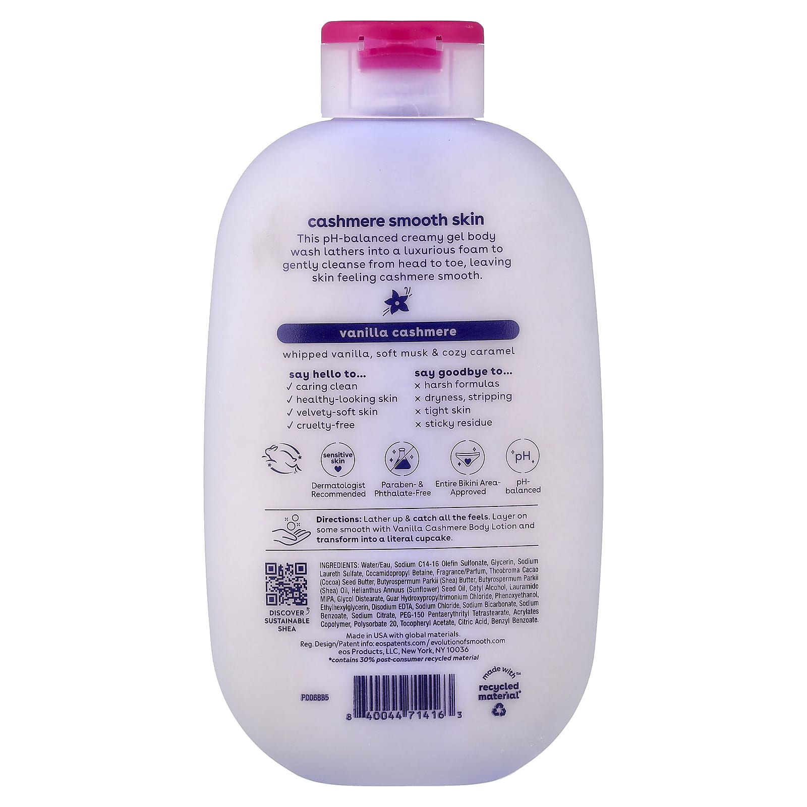 EOS, Shea Better™, гель для душа с кашемиром, ваниль и кашемир, 473 мл (16 жидк. унций)