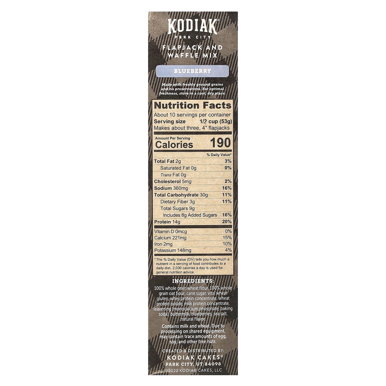 Kodiak Cakes, Power Cakes®, смесь для лепешек и вафель, голубика, 510 г (18 унций)