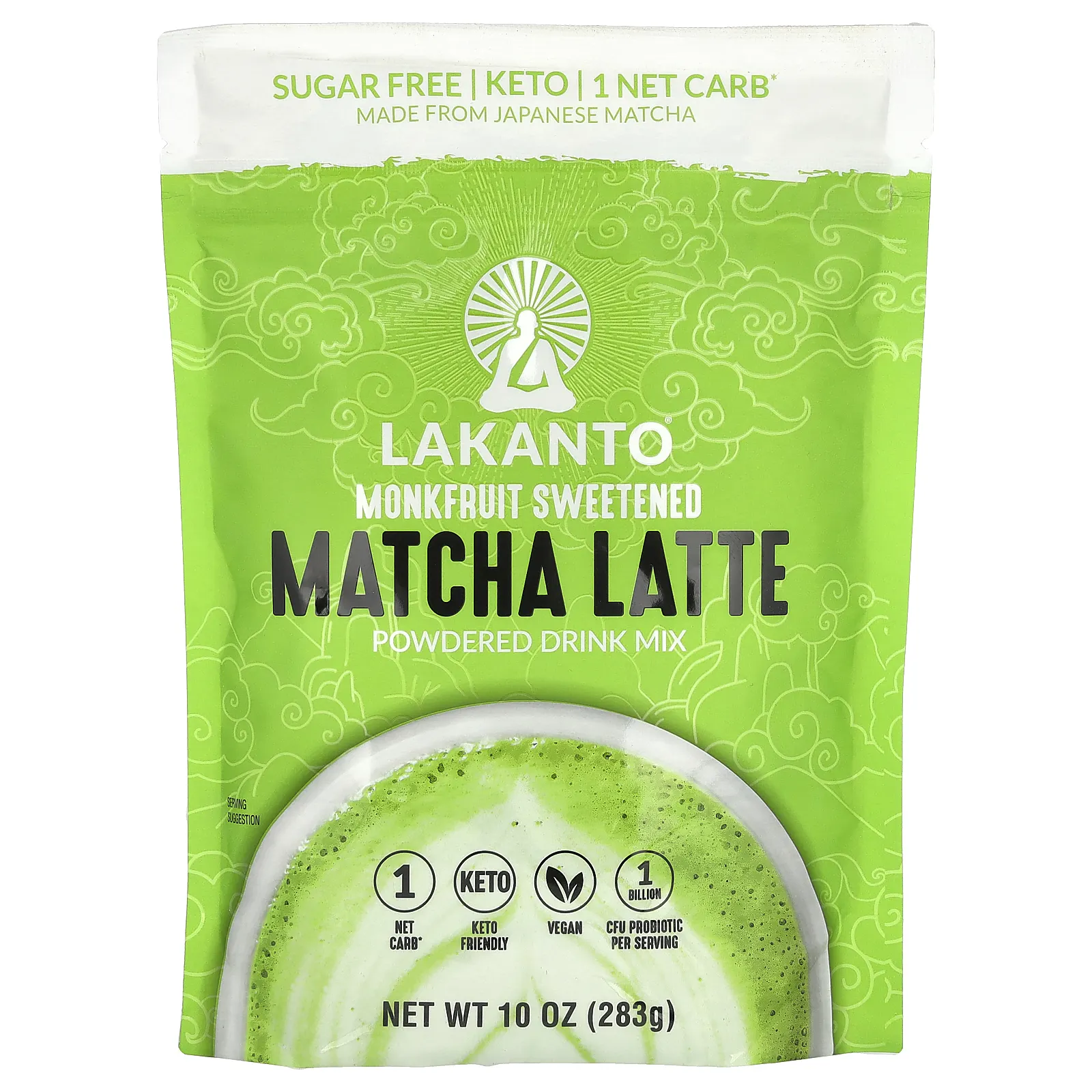 Lakanto, латте с матча, подслащенное архатом, 283 г (10 унций)