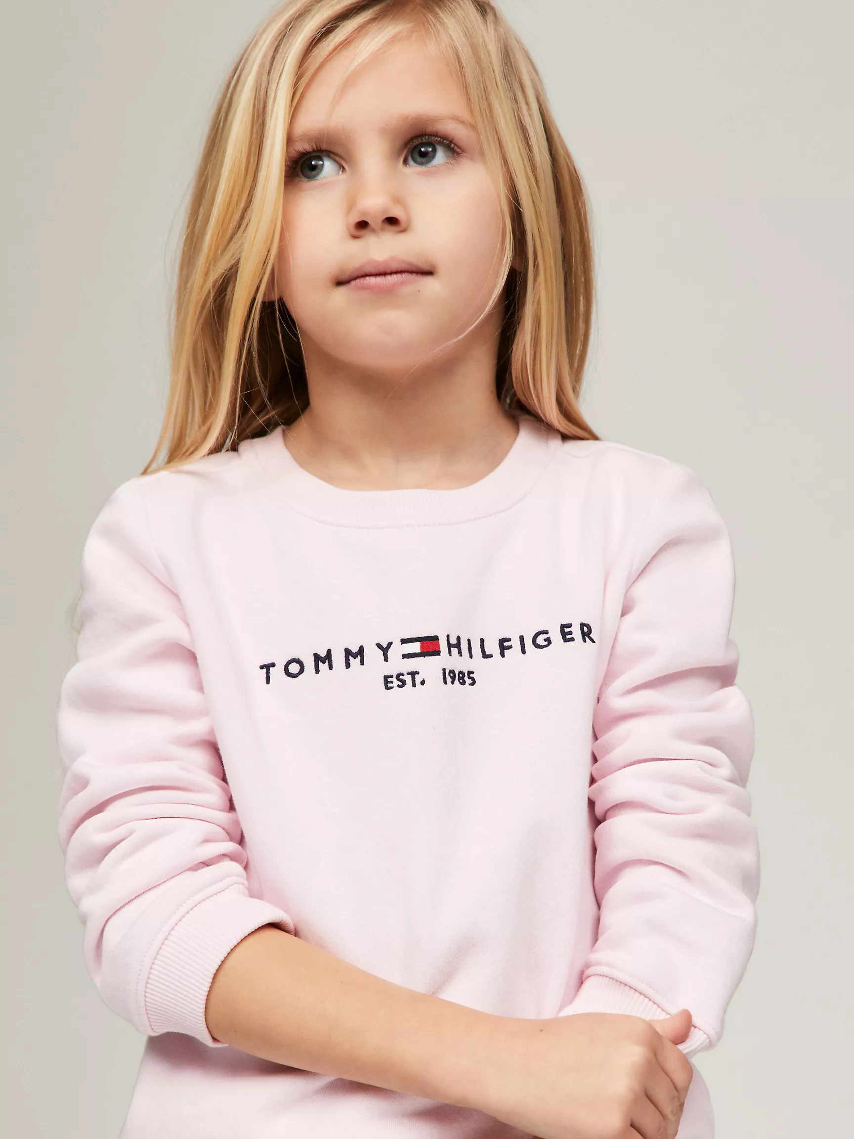 Толстовка для девочек Tommy Hilfiger, Детский свитшот с вышитым логотипом Tommy
