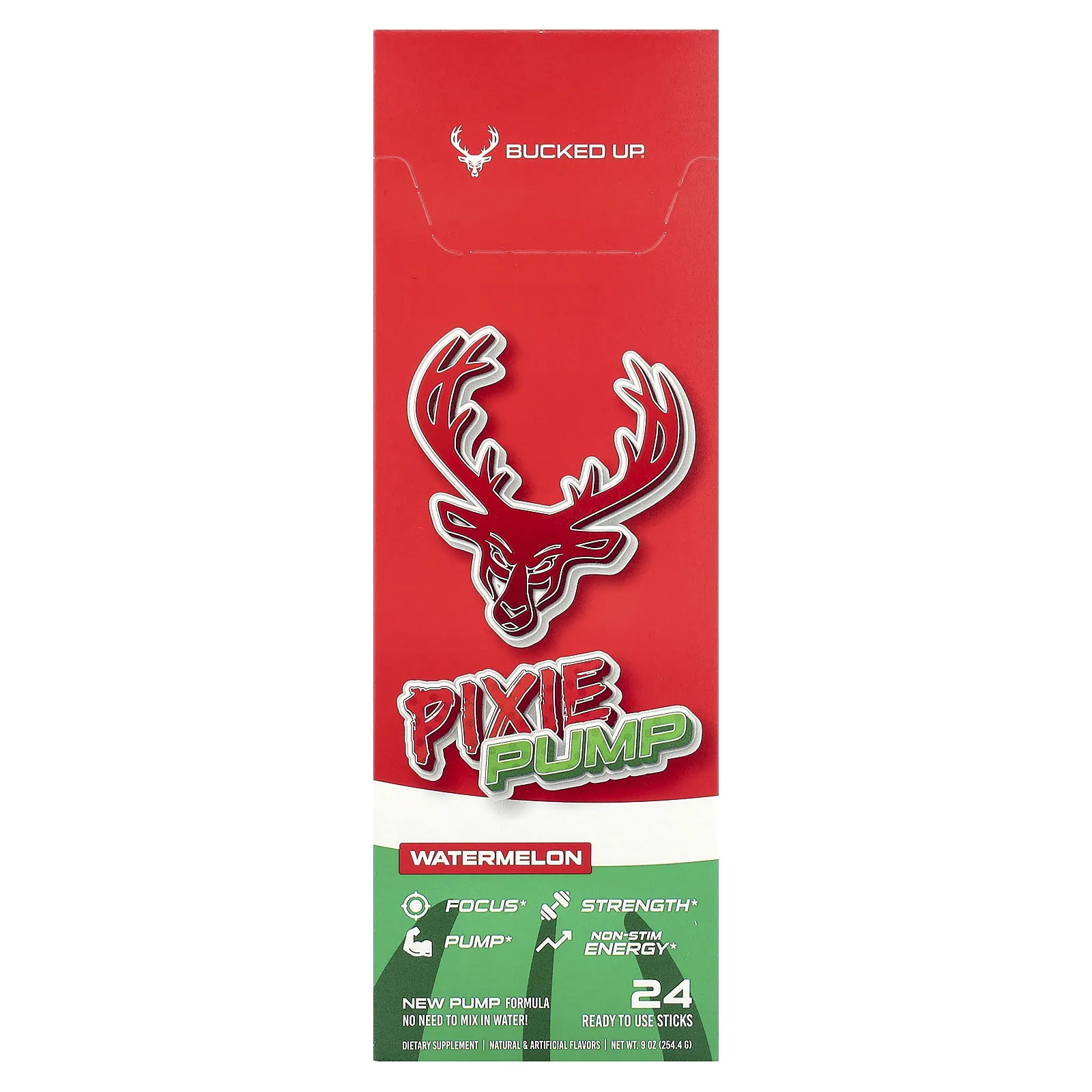 Bucked Up, Pixie Pump, арбуз, 24 палочки по 10,6 г (0,37 унции)