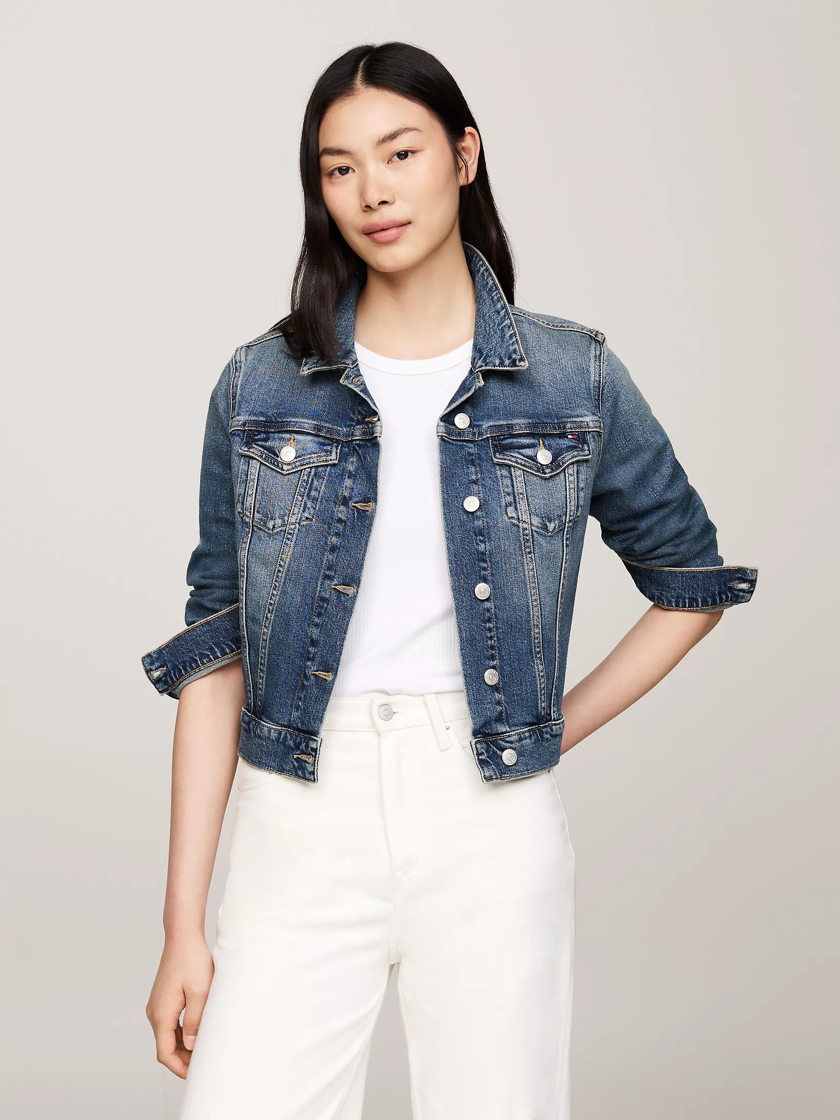 Женская куртка Tommy Hilfiger, Джинсовая куртка приталенного кроя