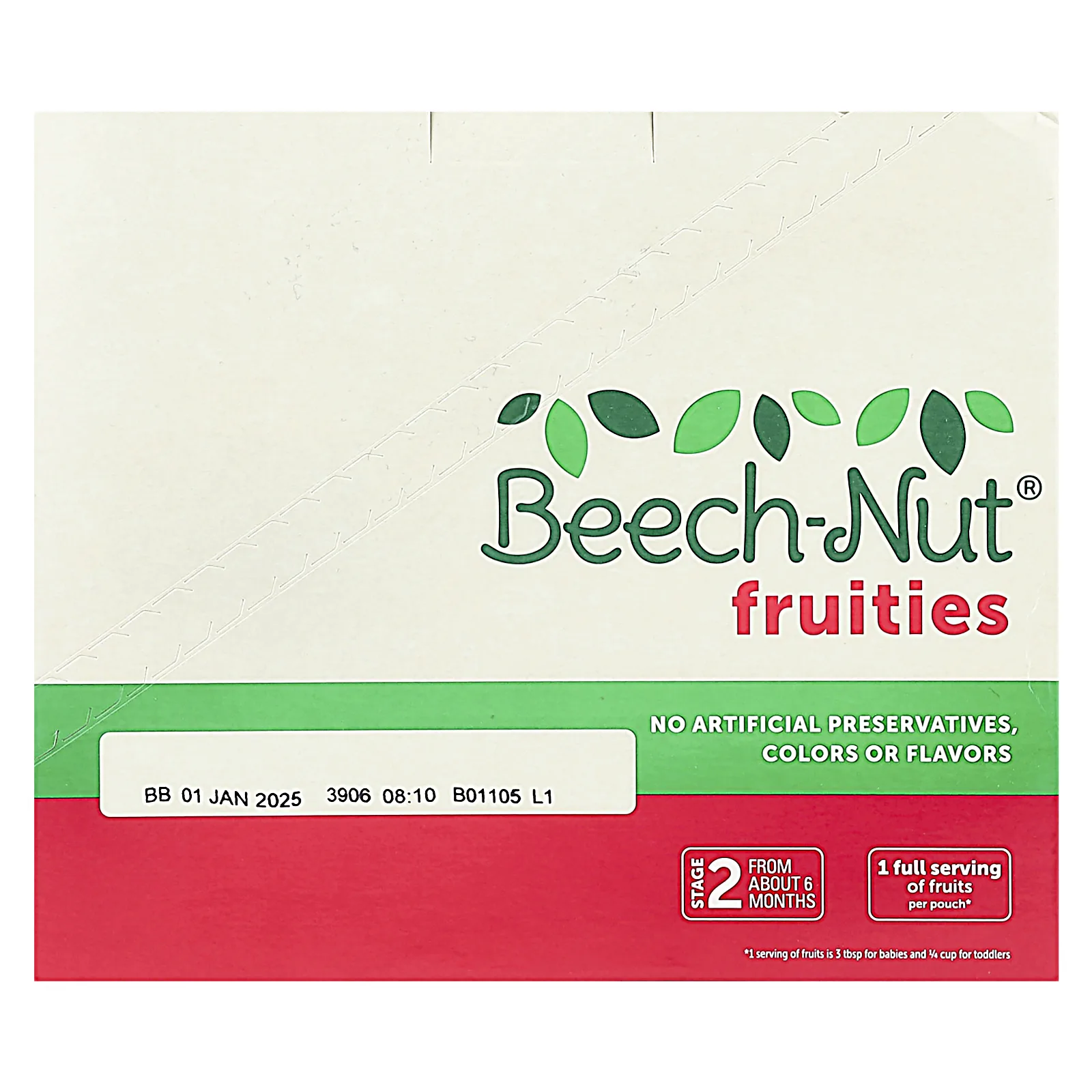 Beech-Nut, фрукты, для детей от 6 месяцев, груша, банан и малина, 12 паучей по 99 г (3,5 унции)