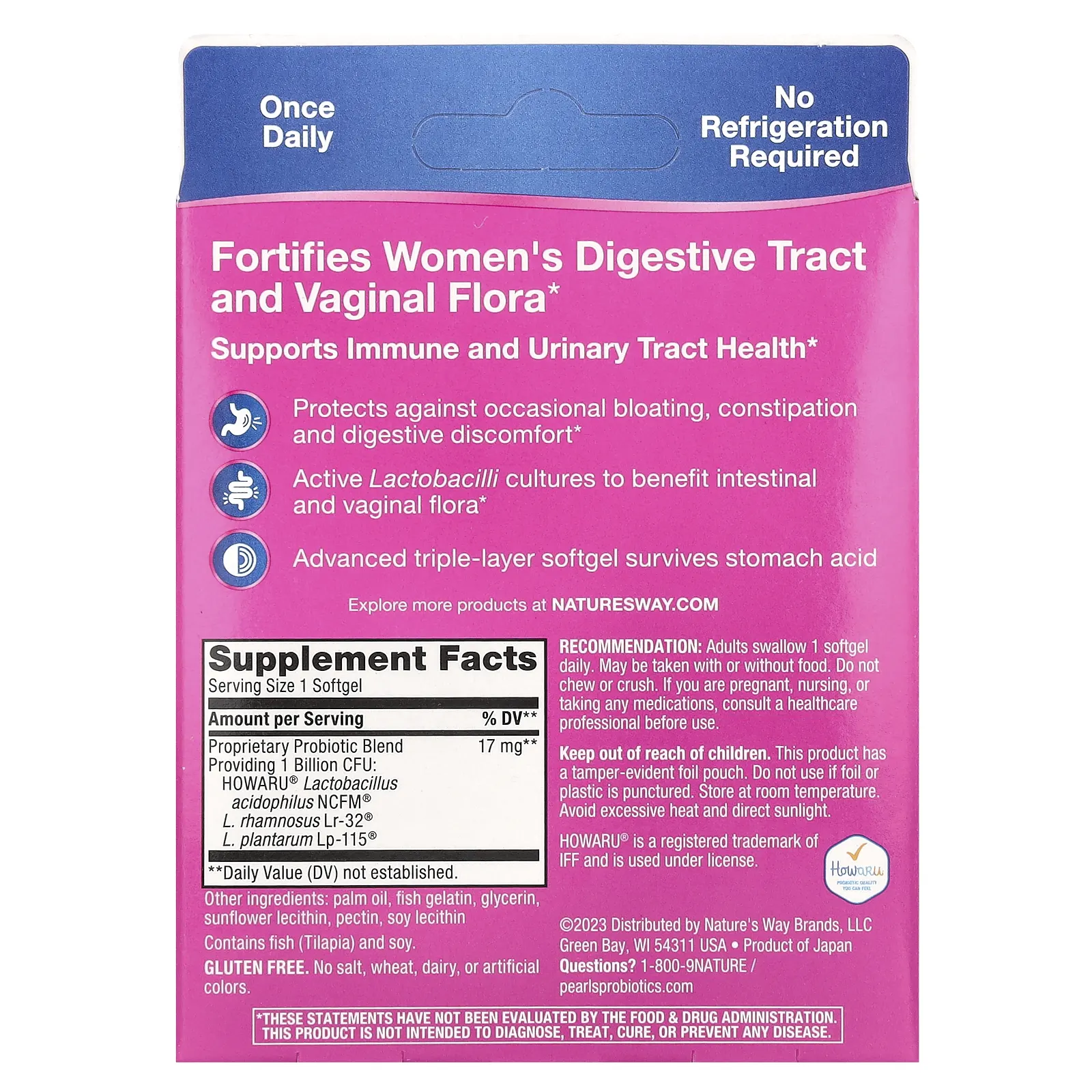 Nature's Way, пробиотик для женщин, 1 млрд культур, 30 капсул