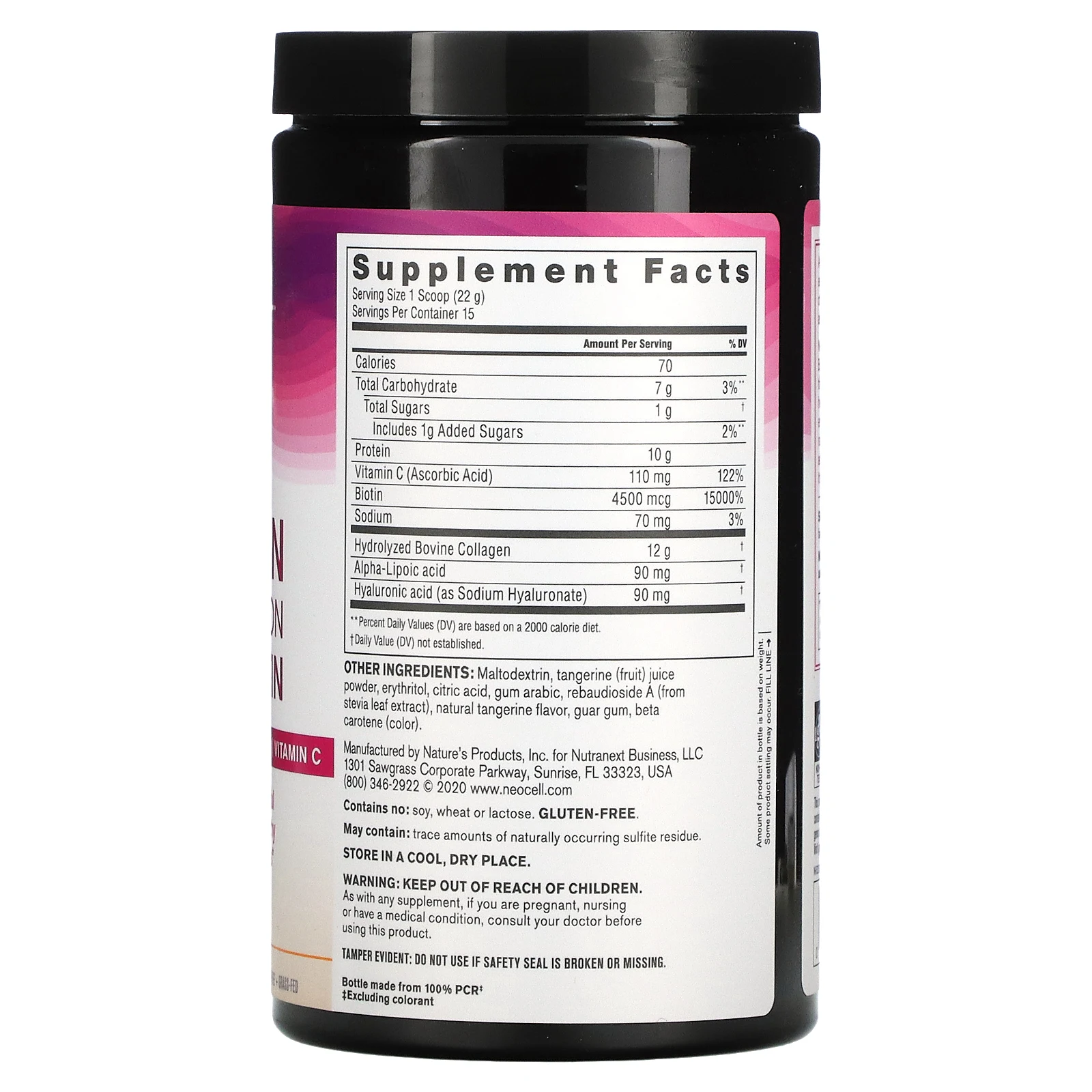 NeoCell, Collagen Beauty Infusion, смесь для приготовления напитка с биотином, вкус мандарина, 330 г (11,6 унции)