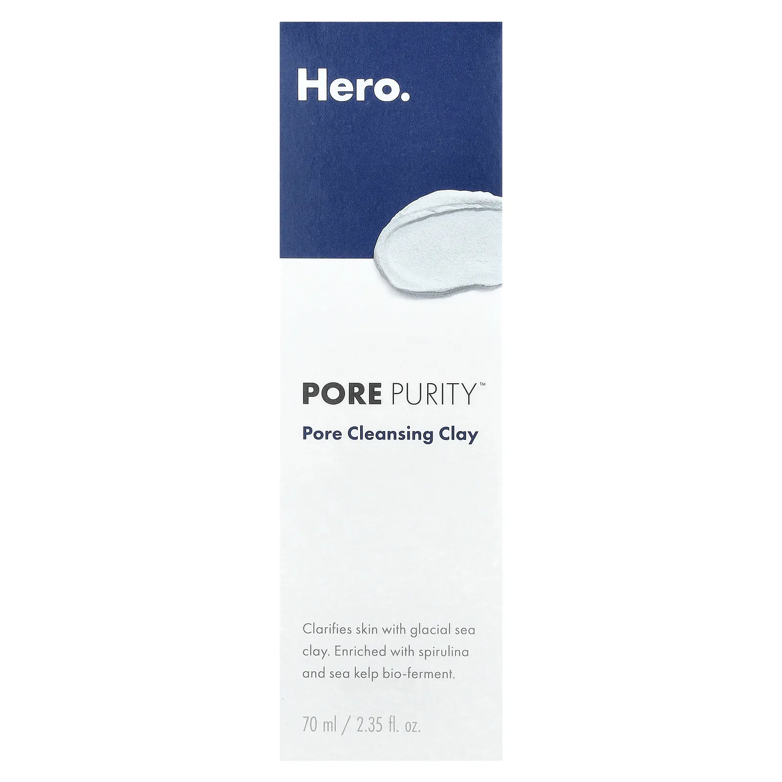 Hero Cosmetics, Pore Purity, глина для очищения пор, 70 мл (2,35 жидк. Унции)