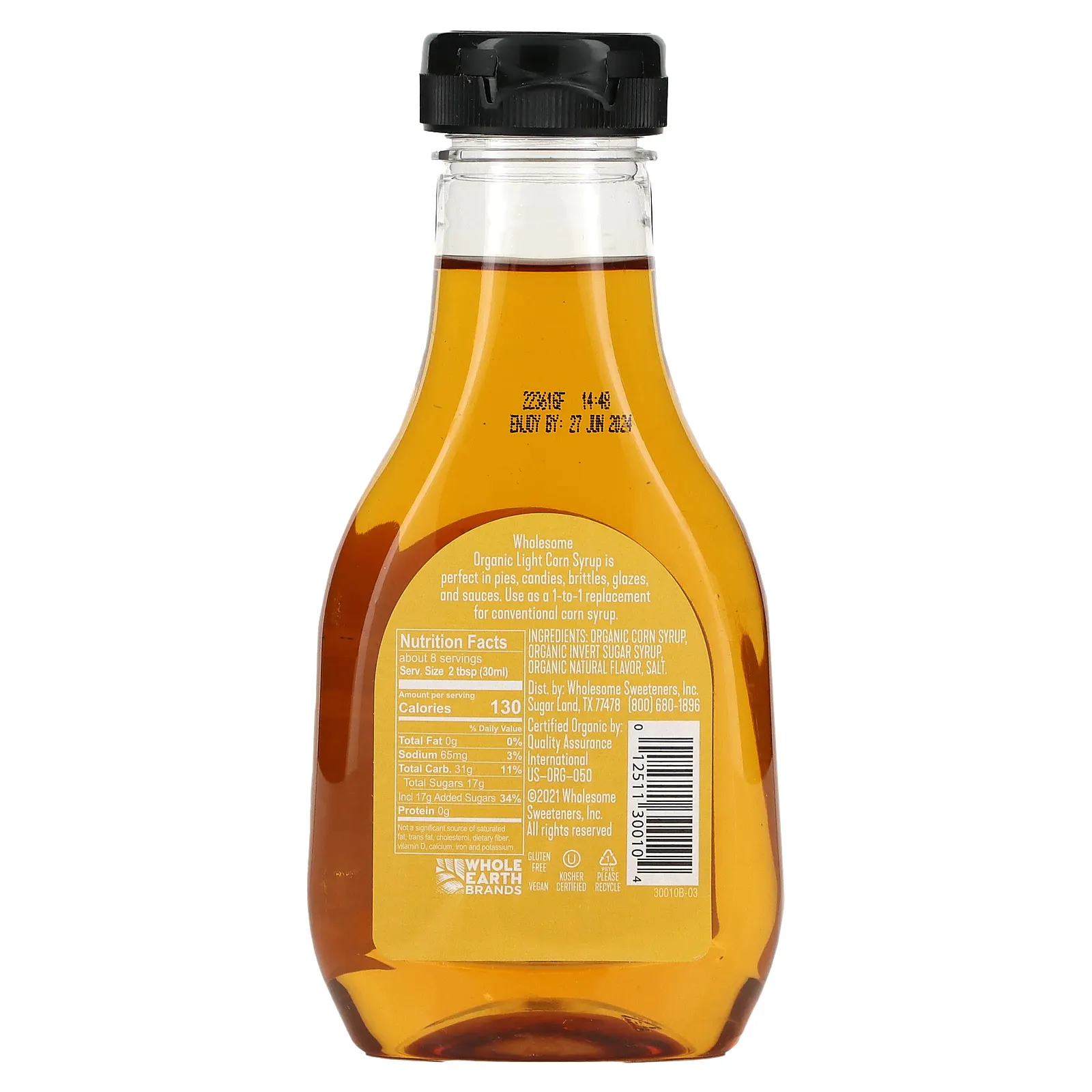 Wholesome Sweeteners, Органический легкий кукурузный сироп, 228 г (7,7 жидк. Унции)