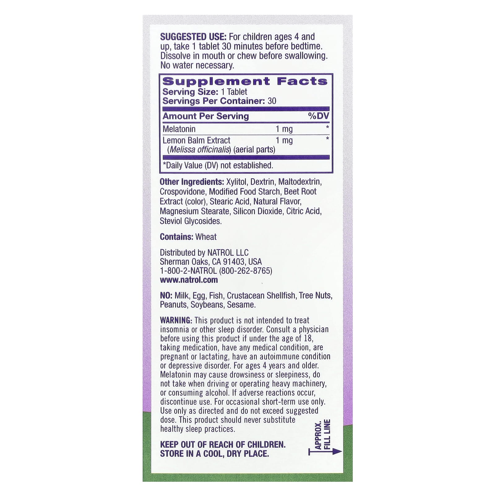 Natrol, Мелатонин, быстро растворяющийся, для детей, для детей от 4 лет, со вкусом клубники, 30 таблеток