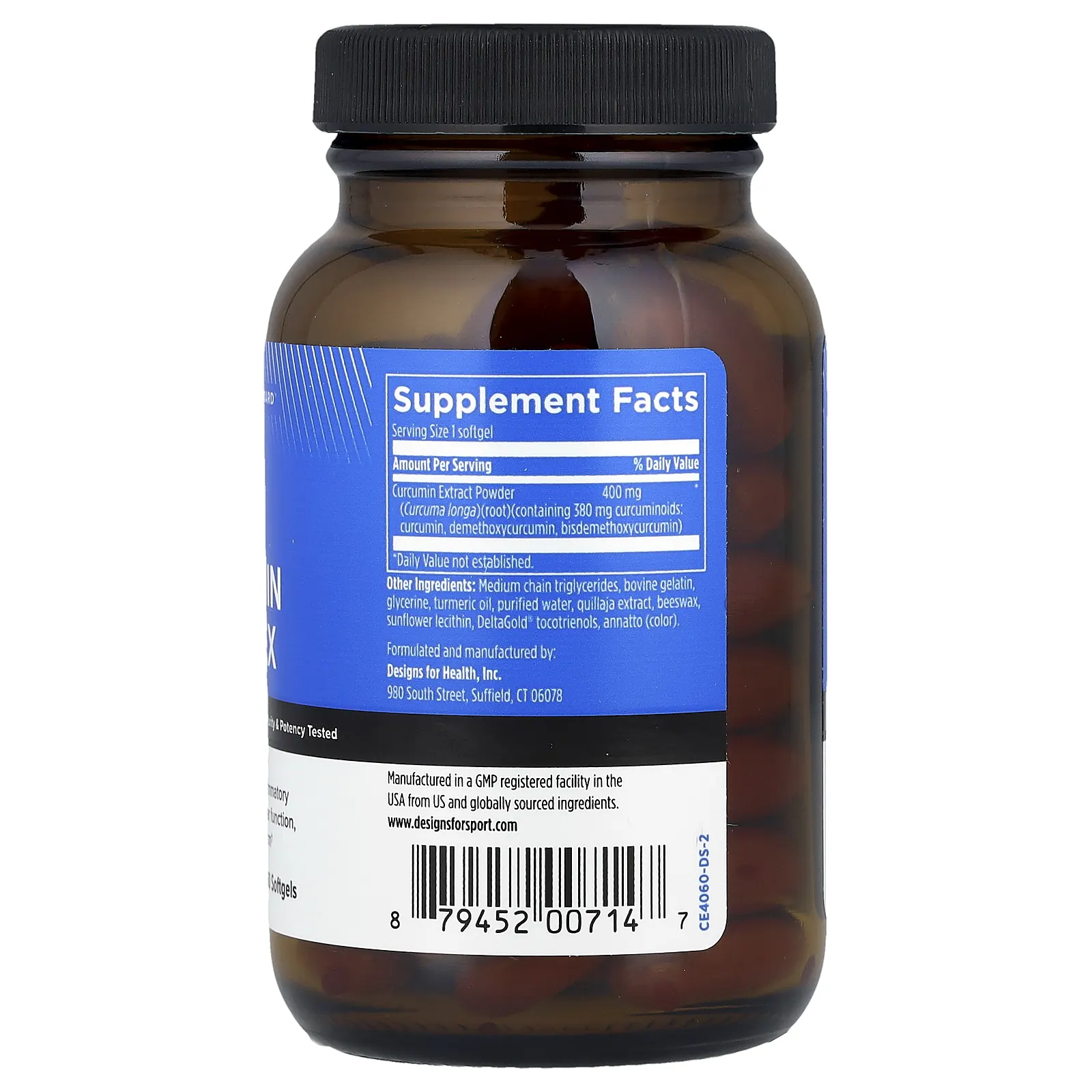 Designs For Health, Designs For Sport®, комплекс куркумина, 60 капсул (400 мг в каждой капсуле)