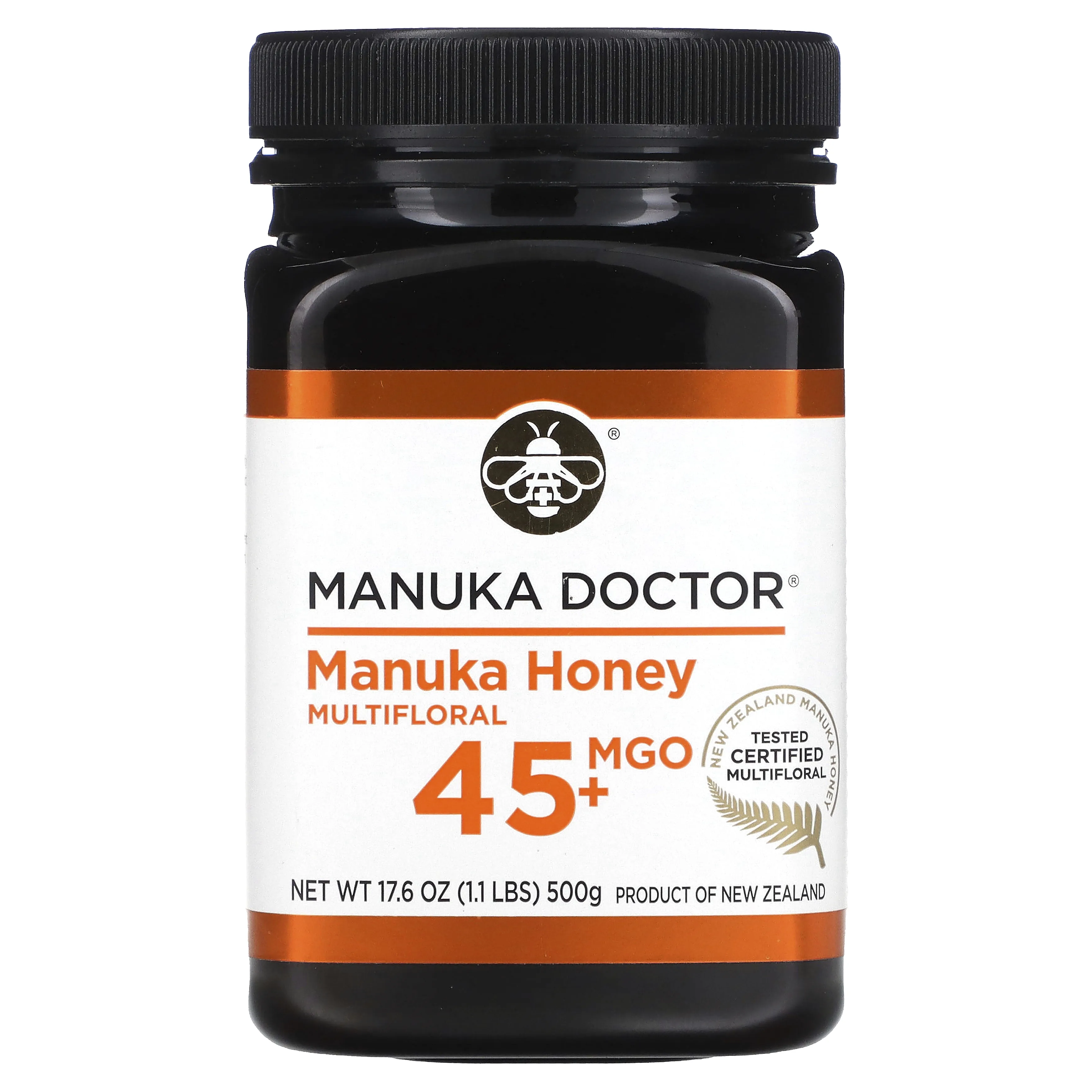 Manuka Doctor, Многоцветковый мед манука, MGO 45+, 500 г (1,1 фунта)