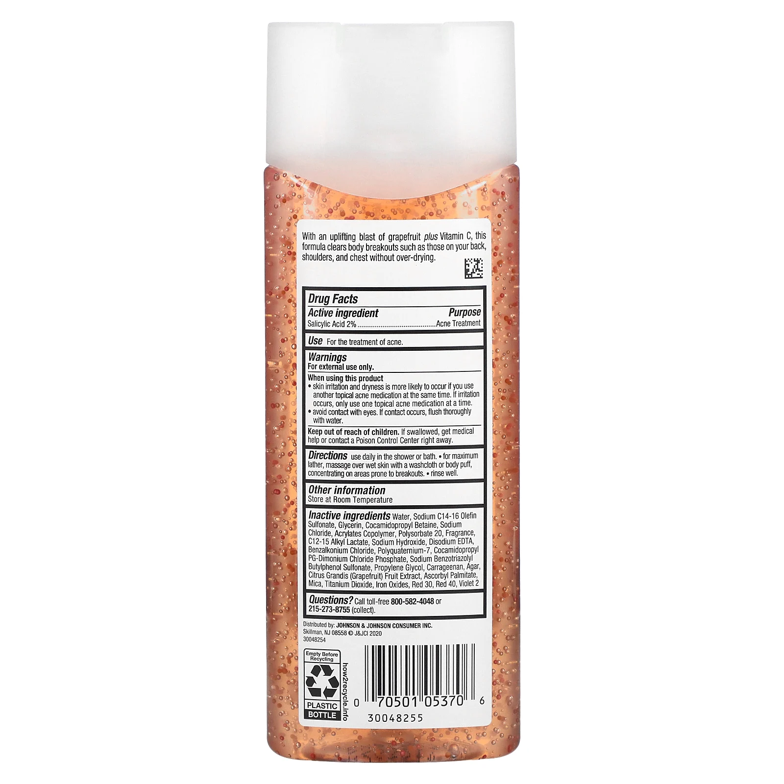 Neutrogena, Body Clear, Гель для душа, Розовый грейпфрут, 8,5 унции (250 мл)