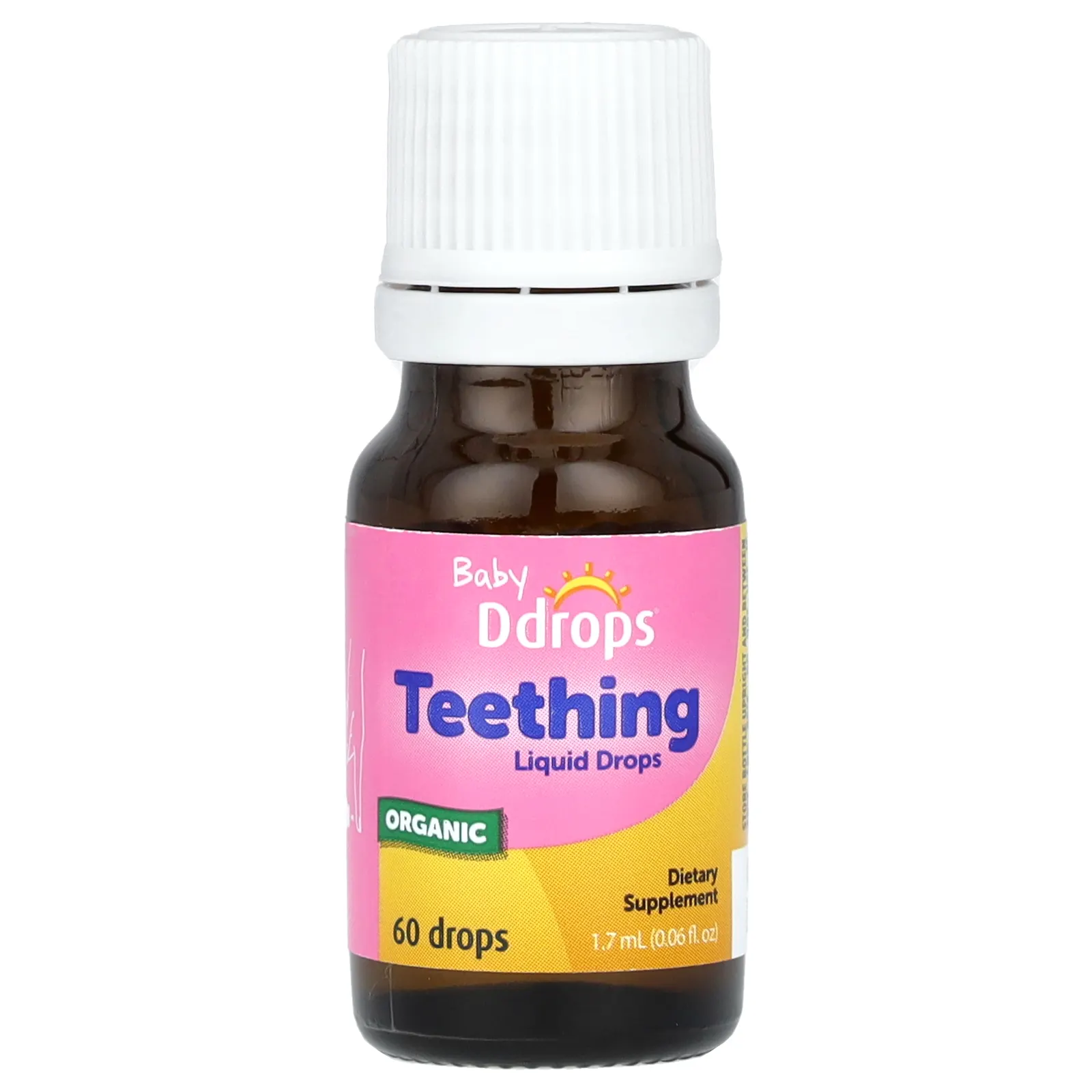 Ddrops, Органические капли для прорезывания зубов, для детей от 3 месяцев, 60 капель, 1,7 мл (0,06 жидк. Унции)