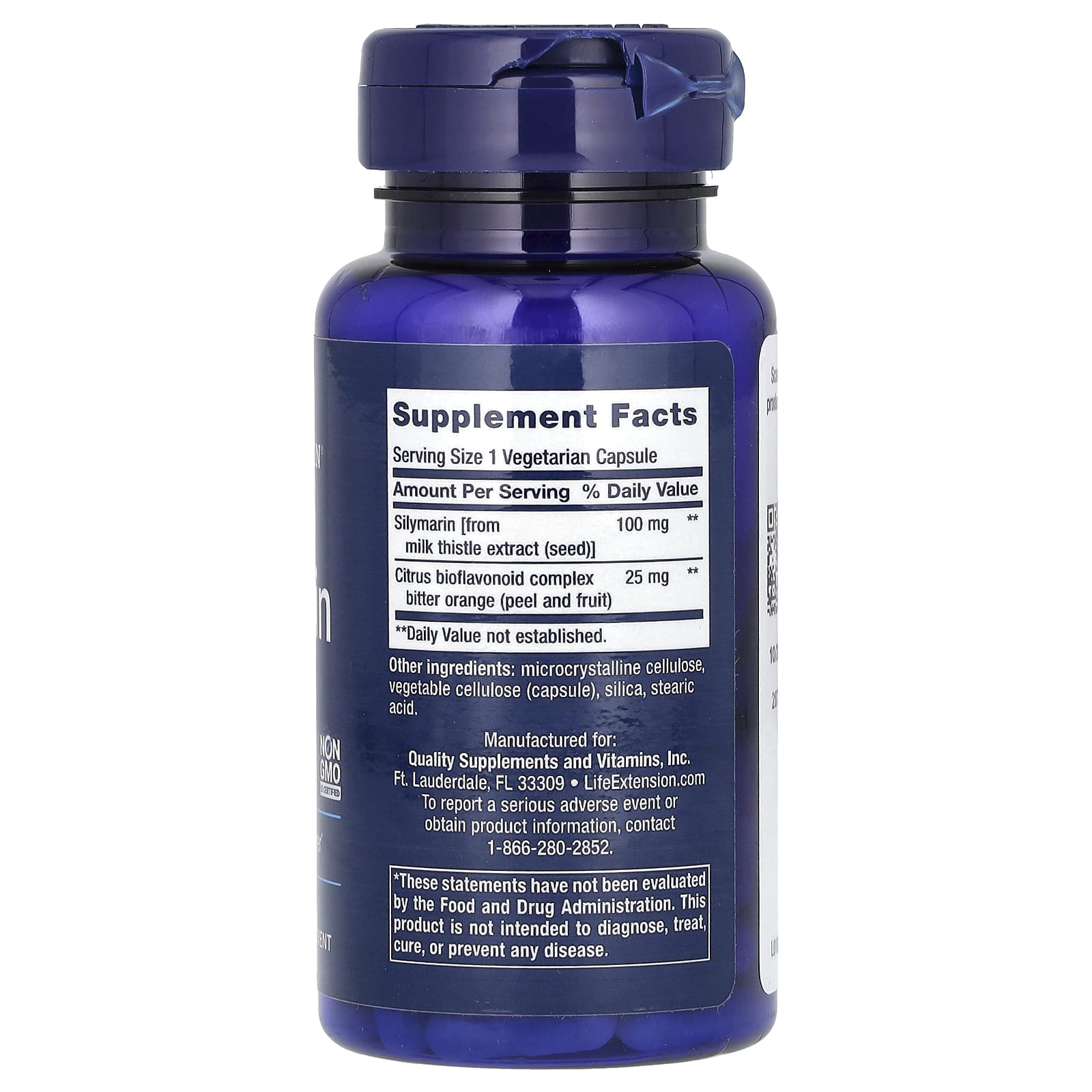Life Extension, Силимарин, 100 мг, 90 вегетарианских капсул