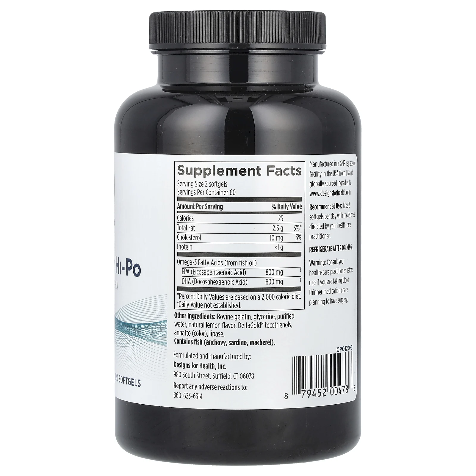 Designs For Health, OmegAvail ™ Hi-Po, 120 мягких таблеток