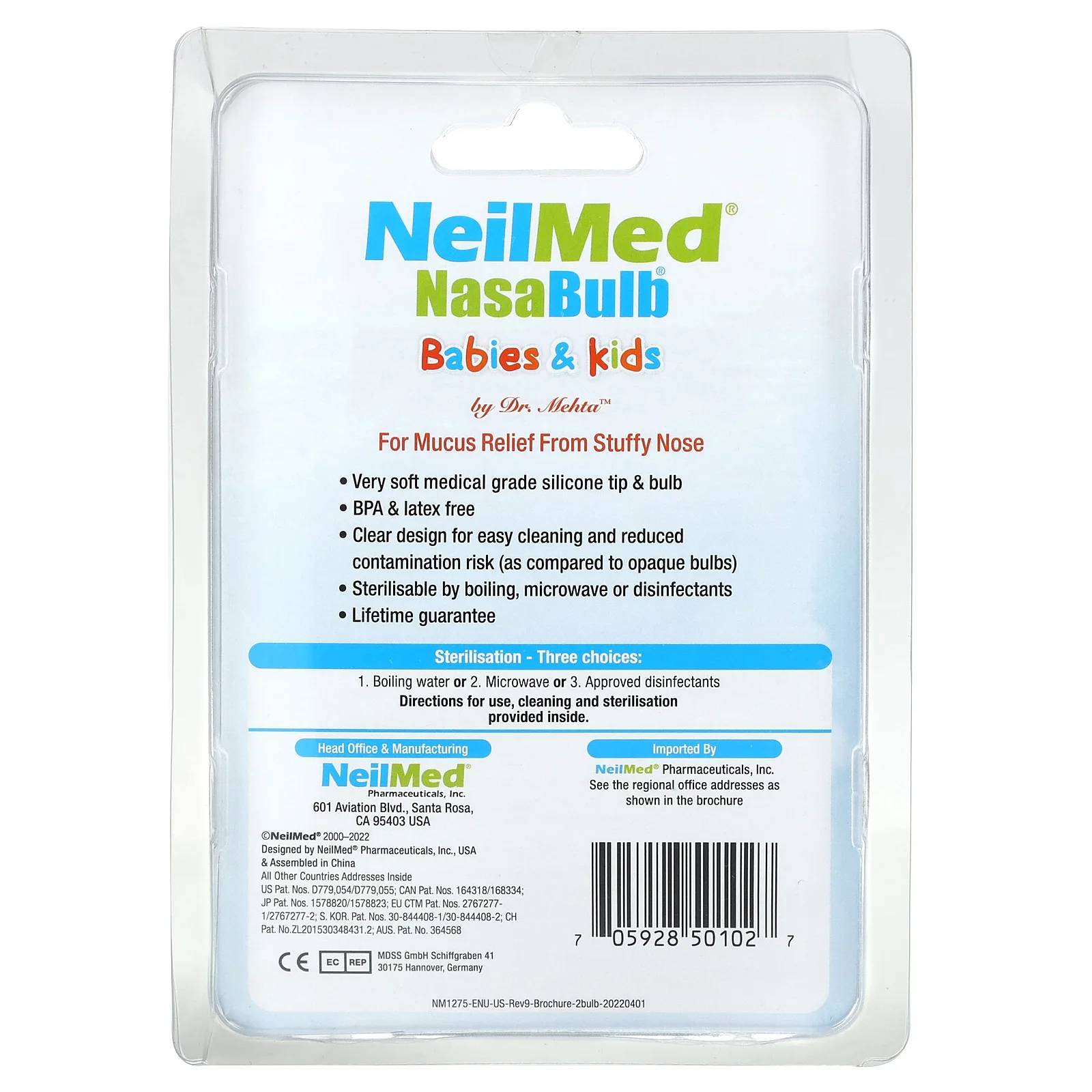 NeilMed, Babies & Kids, NasaBulb, назальный аспиратор, 2 аспиратора, 50 мл (1,69 унции)