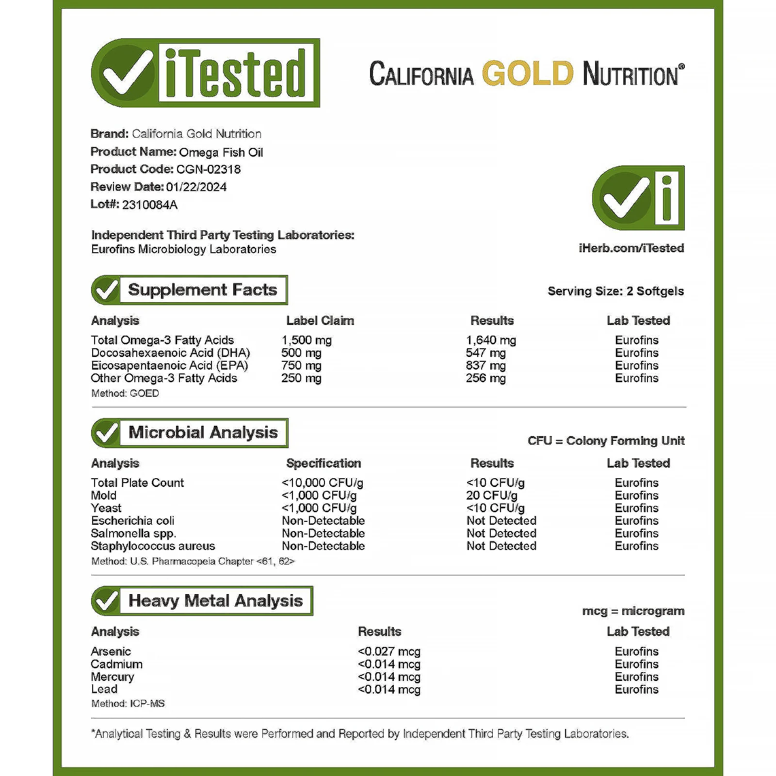 California Gold Nutrition, норвежский рыбий жир с омега-3, натуральный лимонный вкус, 180 капсул