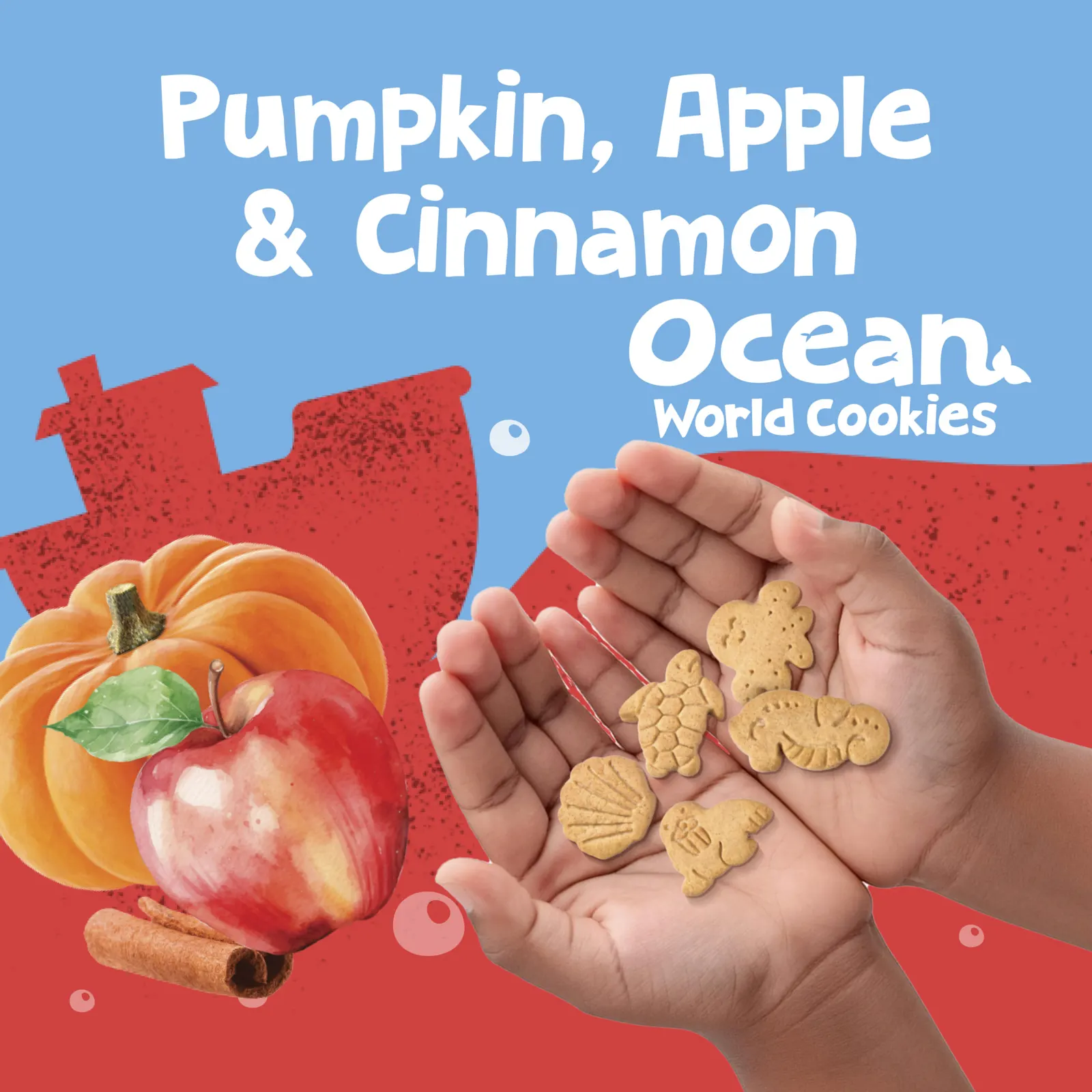 Gerber, Get'ems! ™, печенье Ocean World, для детей от 3 лет, тыква, яблоко и корица, 142 г (5 унций)