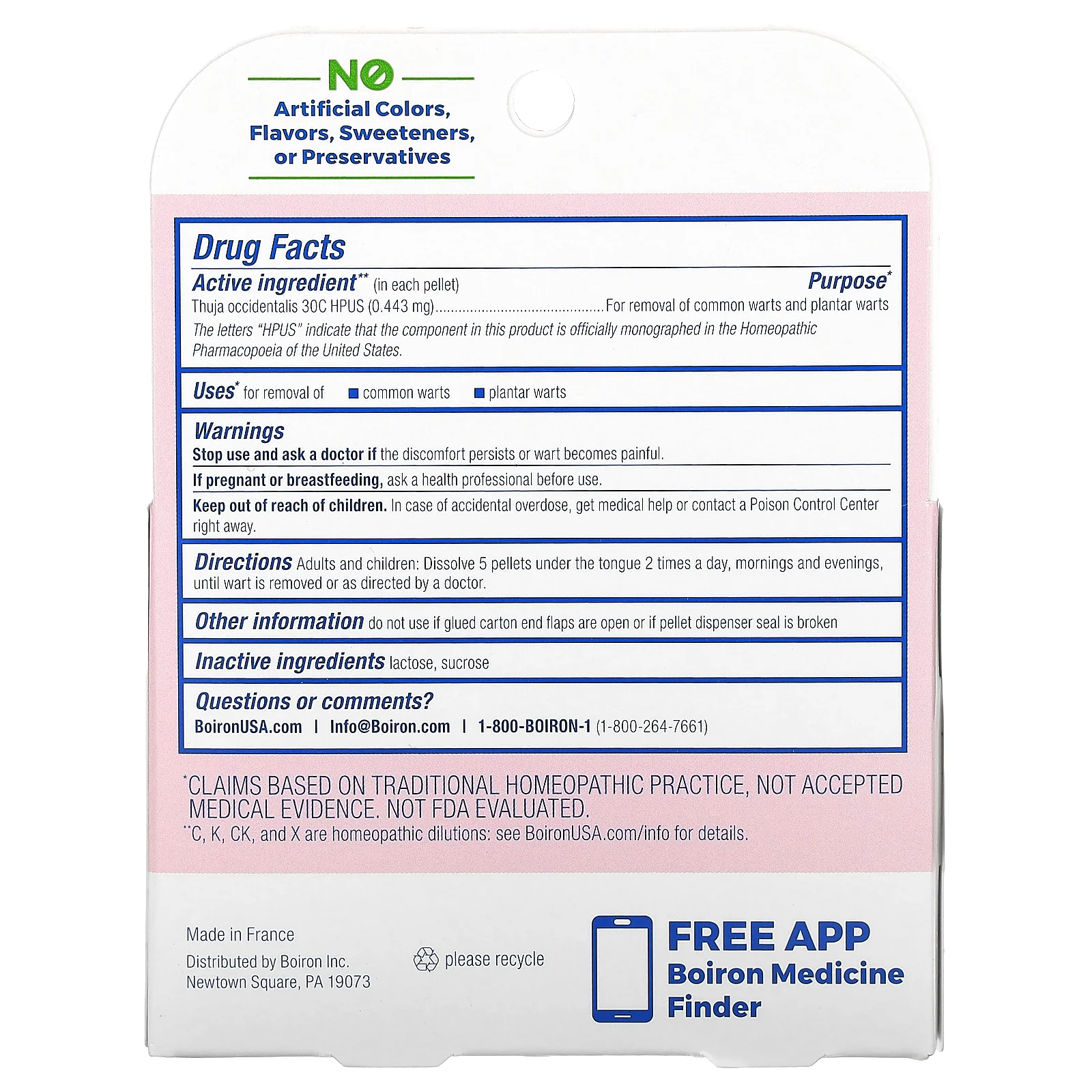 Boiron, туя западная, 30 C, 3 тюбика, по 80 гранул в каждом