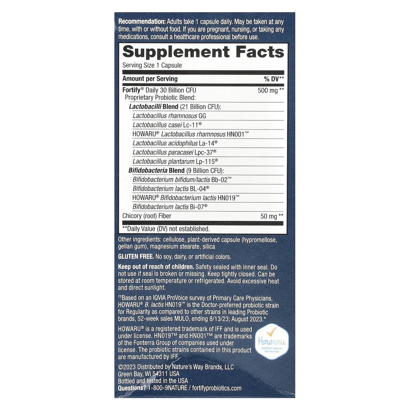 Nature's Way, Fortify, пробиотики и пребиотики для ежедневного применения, ежедневный уход, 30 млрд КОЕ, 30 растительных капсул с отсроченным высвобождением