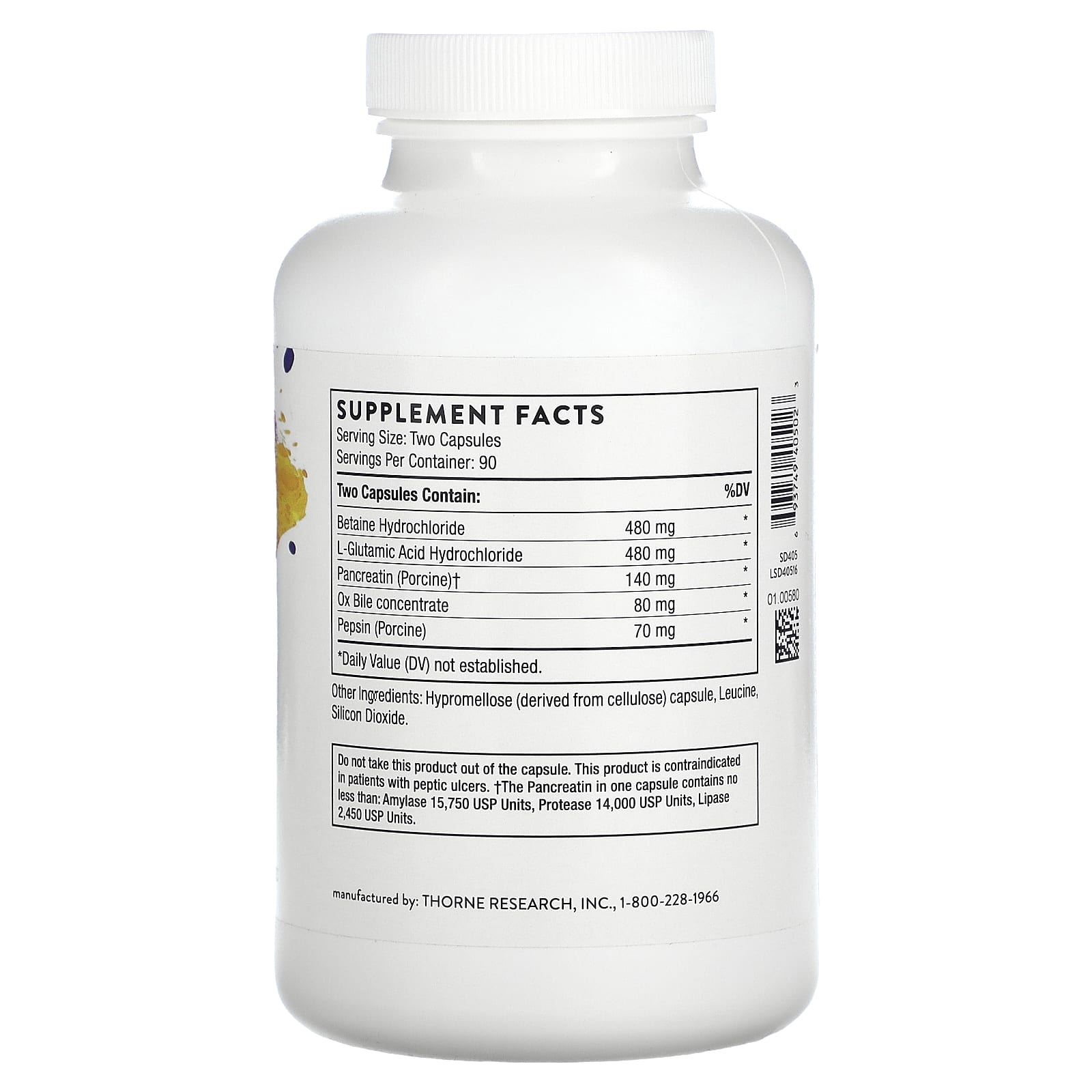 Thorne, улучшенные пищеварительные ферменты, 180 капсул