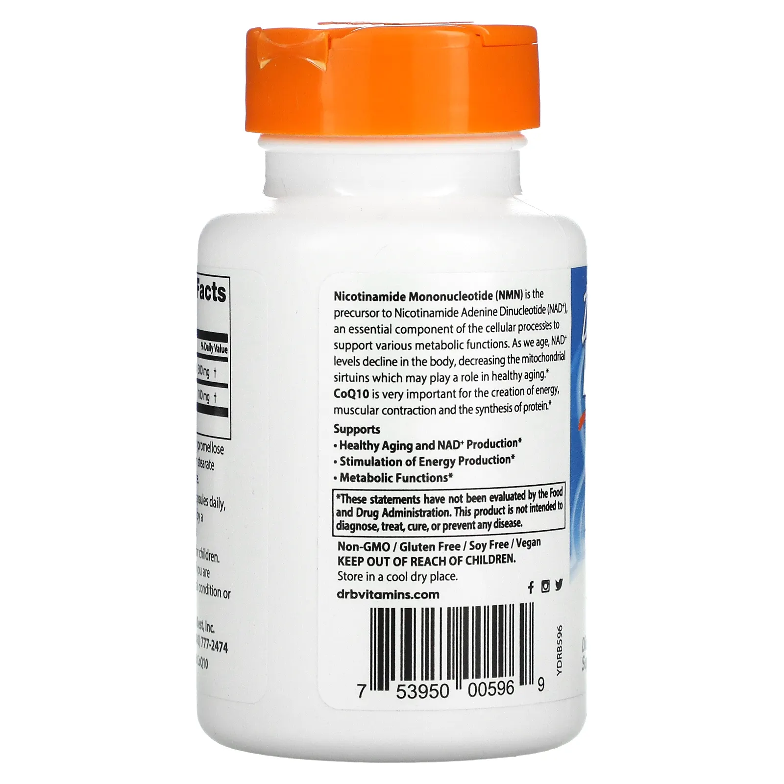 Doctor's Best, NMN 150 мг и коэнзим Q10 50 мг, 60 растительных капсул
