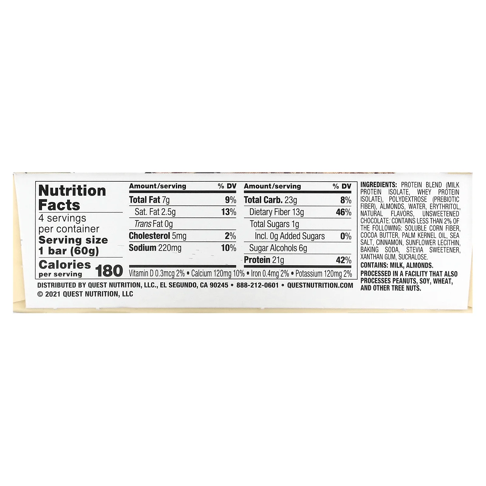 Quest Nutrition, Протеиновый батончик, S'Mores, 4 батончика, 60 г (2,12 унции) каждый