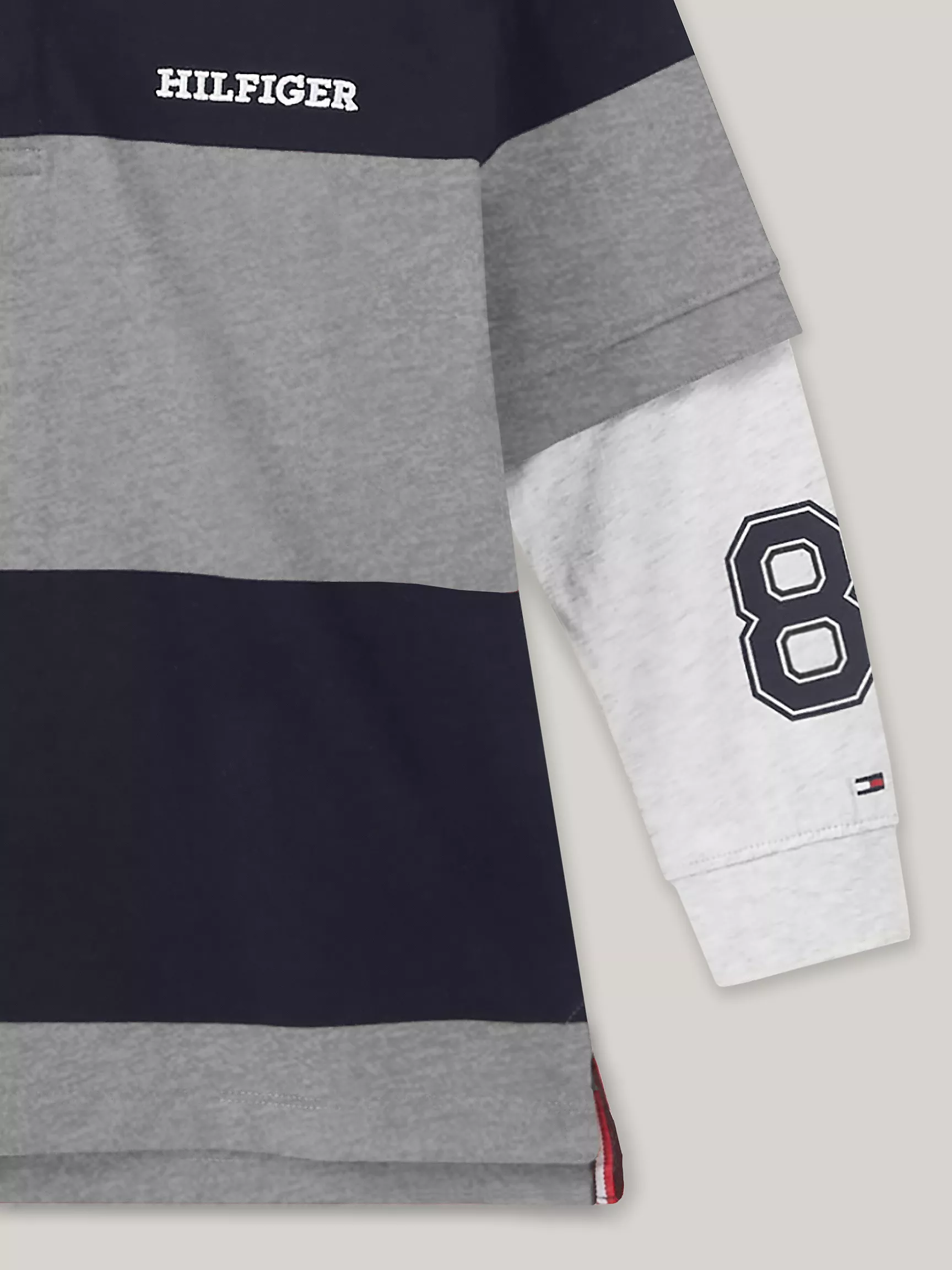 Рубашка-поло для мальчиков Tommy Hilfiger, Детское поло с длинным рукавом в регбийскую полоску